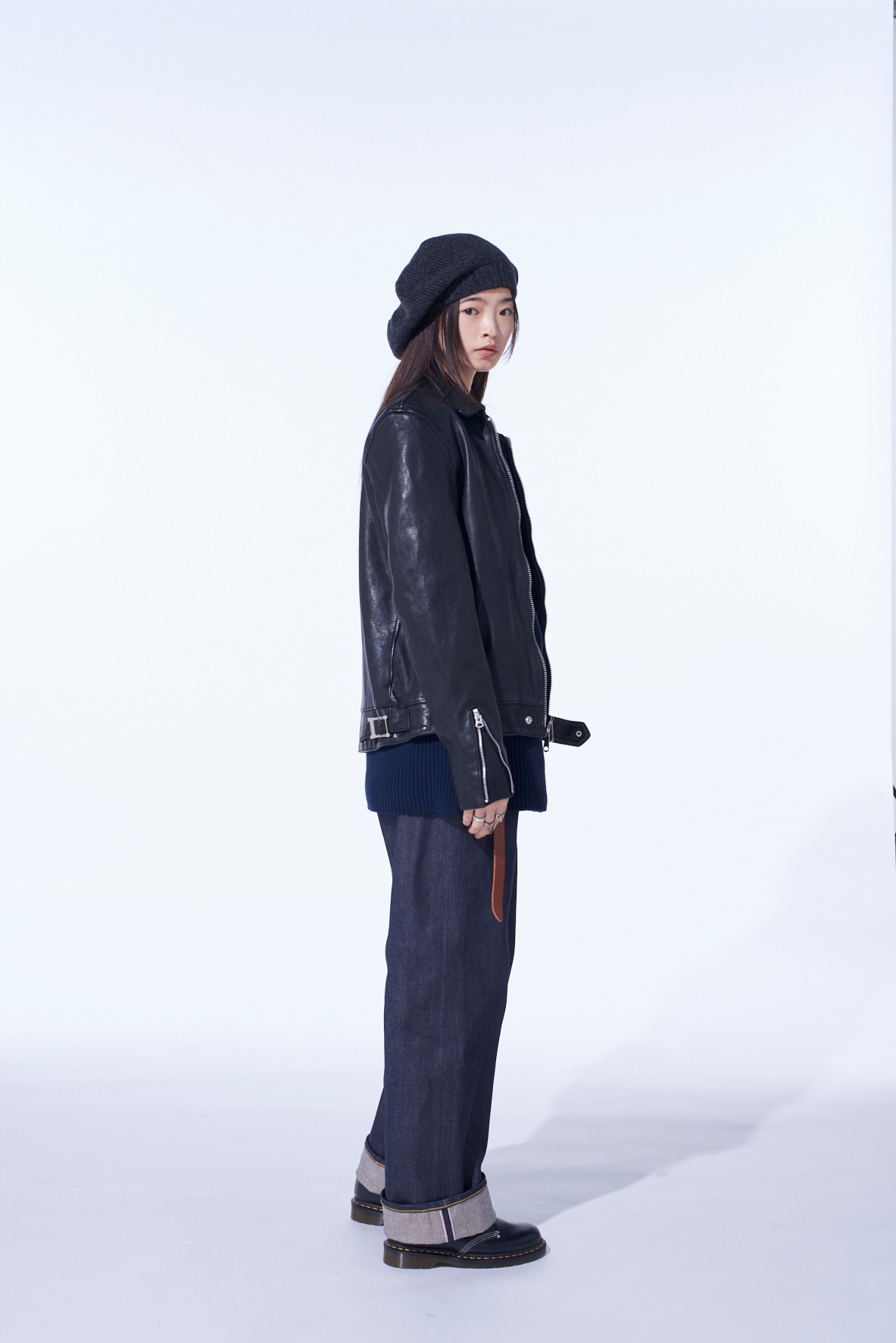 WASHED SHEEP LEATHER CLASSIC SINGLE-BREASTED JACKET