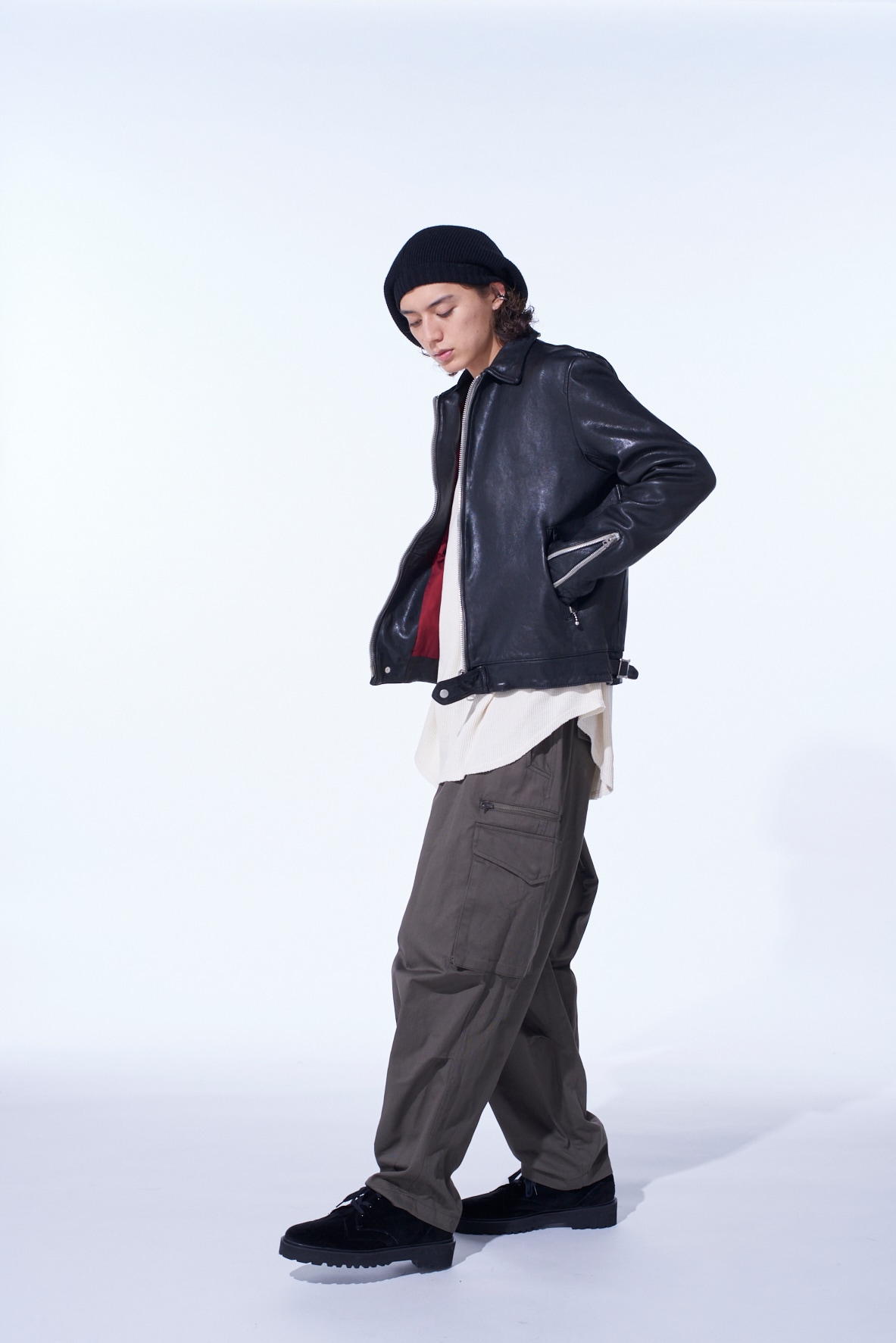 WASHED SHEEP LEATHER CLASSIC SINGLE-BREASTED JACKET