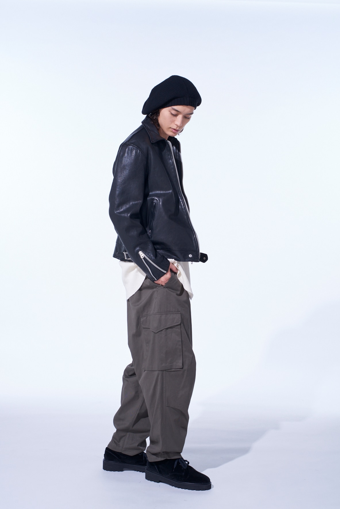 WASHED SHEEP LEATHER CLASSIC SINGLE-BREASTED JACKET