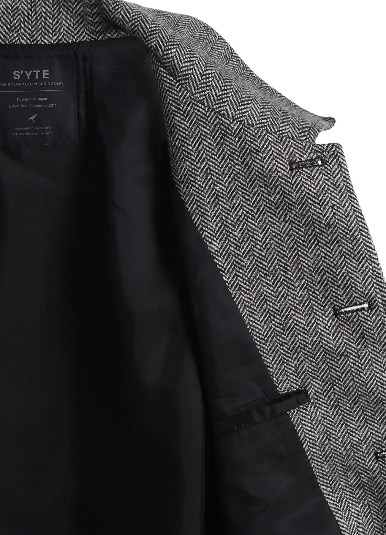 HERRINGBONE TWEED EPAULETTE OVERSIZED BLOUSON