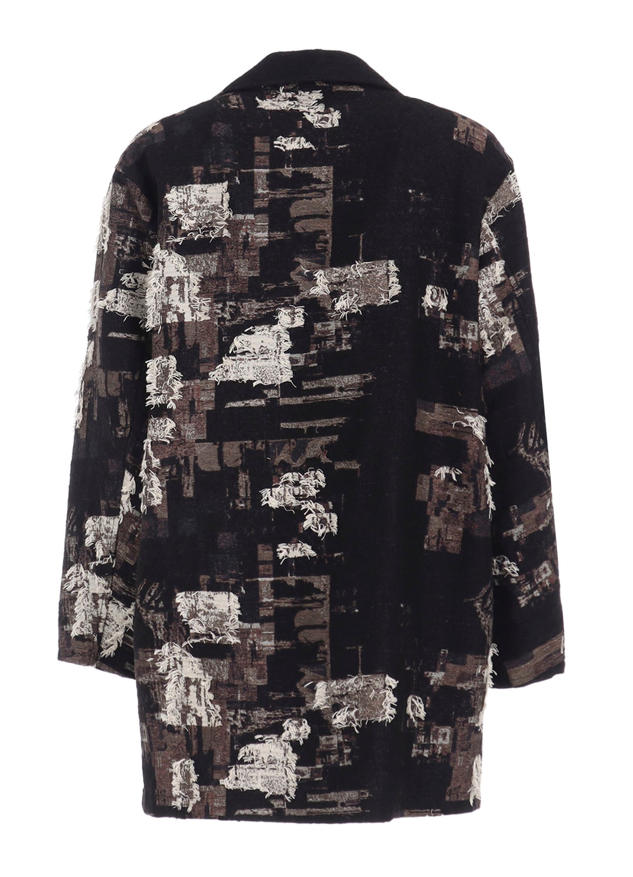 PATCHWORK CUT JACQUARD POCKET HALF COAT