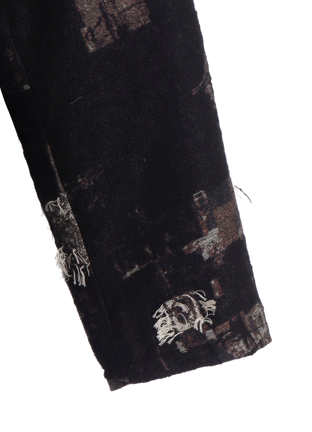 PATCHWORK CUT JACQUARD POCKET HALF COAT
