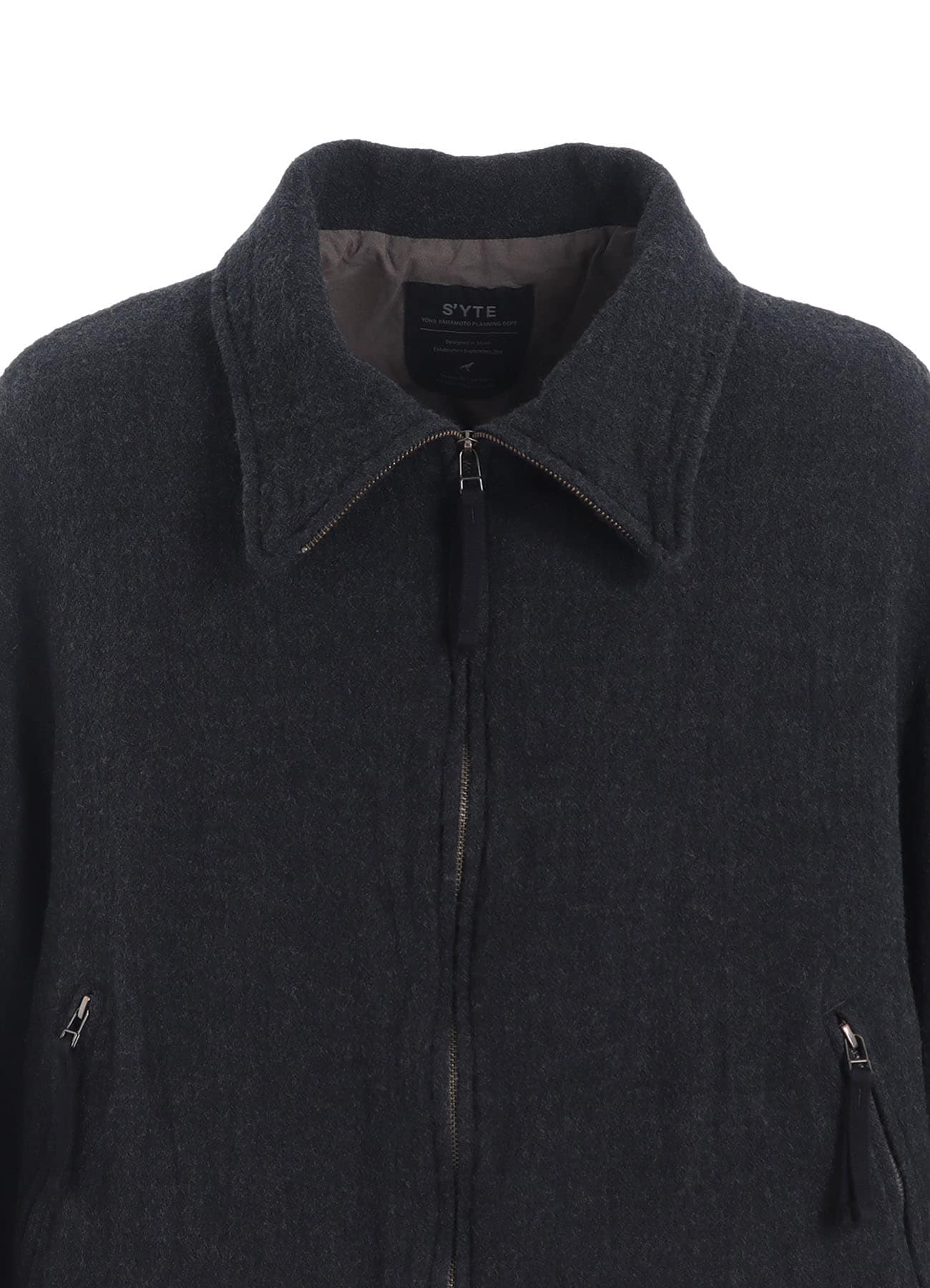 WOOL GAUZE ZIP-FRONT JACKET