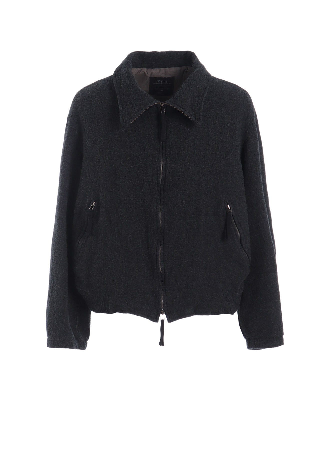 WOOL GAUZE ZIP-FRONT JACKET