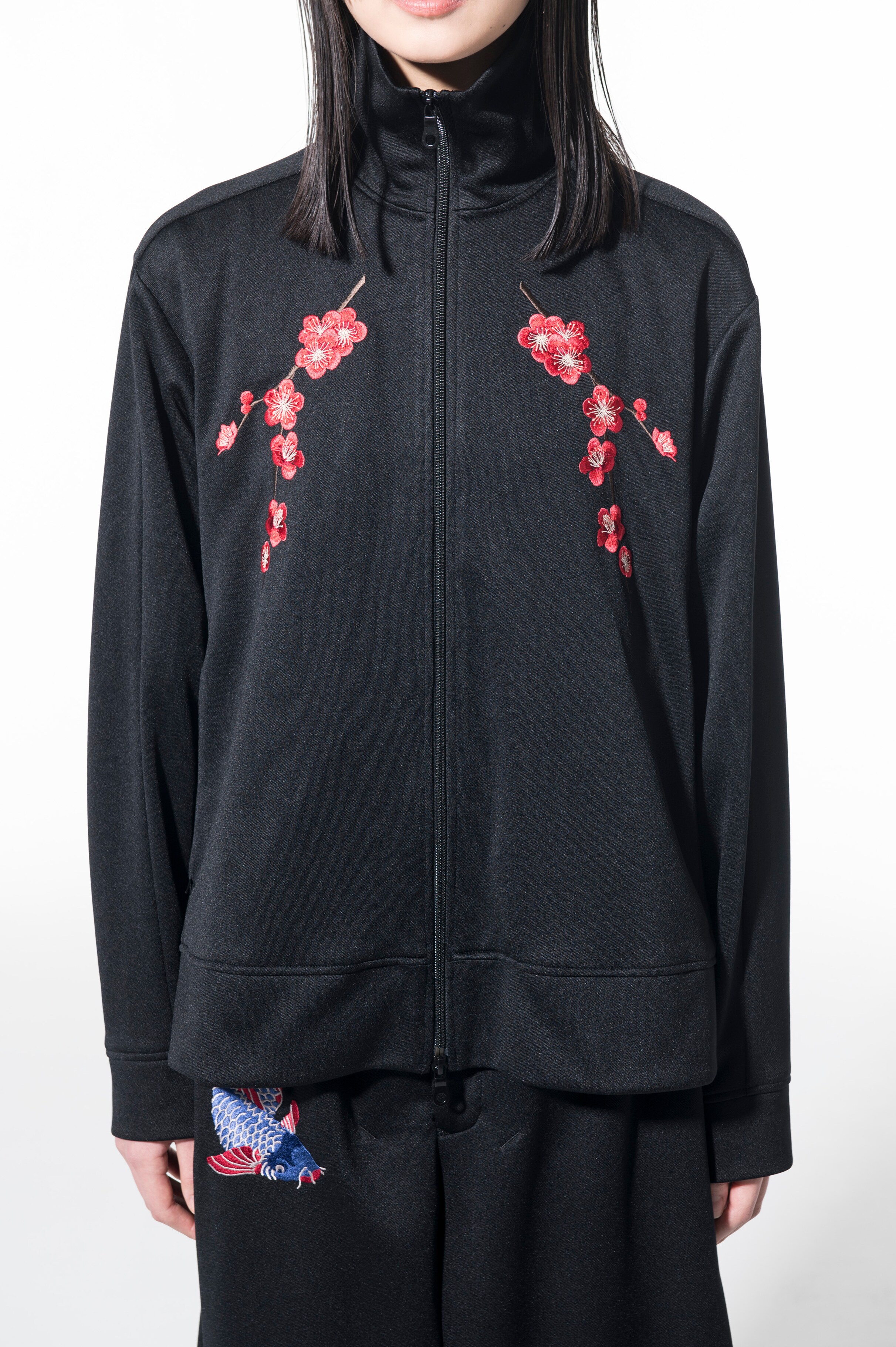 Pe/Smooth Jersey Plum Tree Embroidery Track Jacket