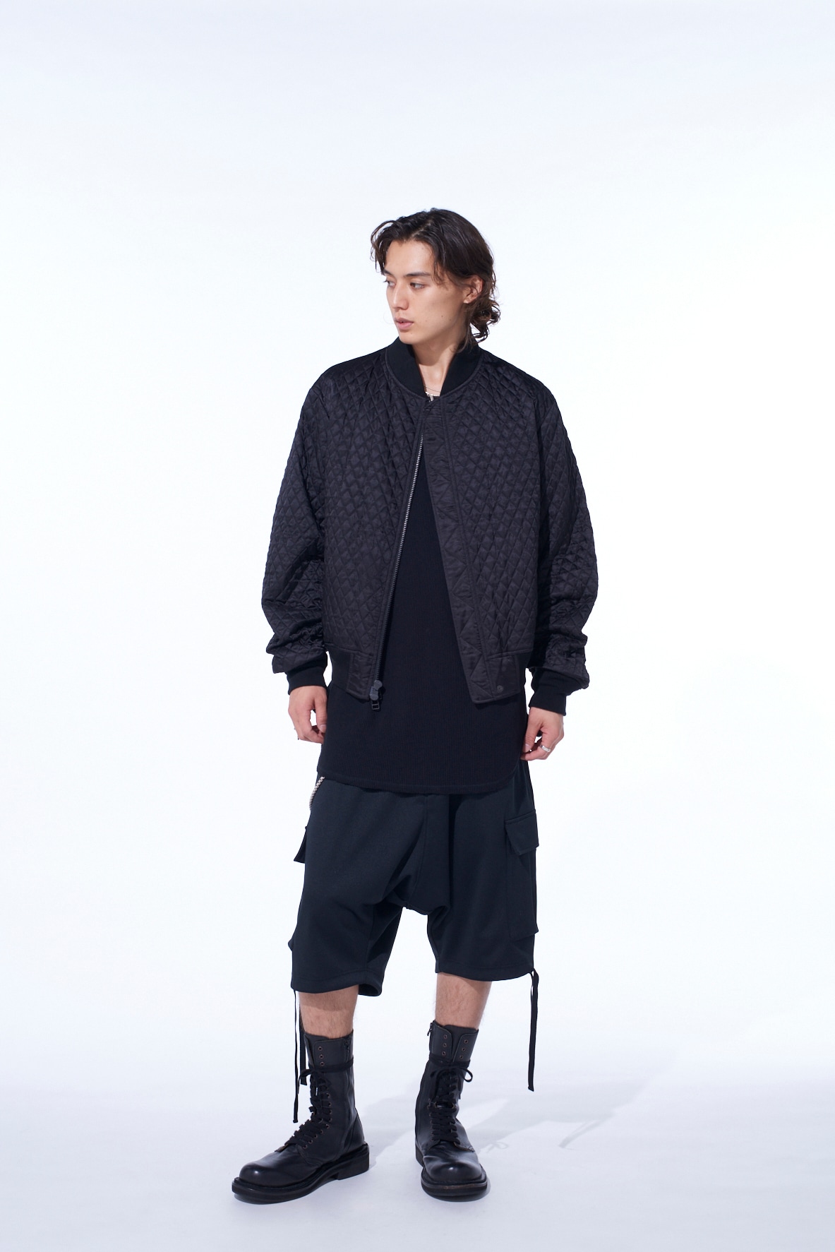 NYLON TWILL REVERSIBLE BOMBER JACKET