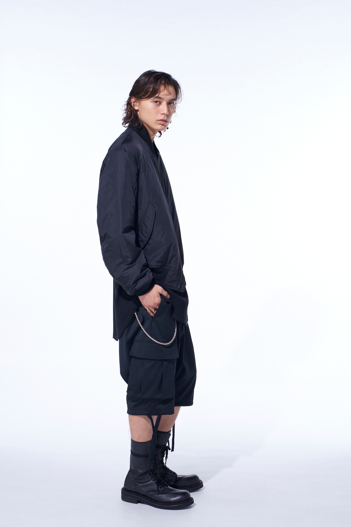 NYLON TWILL REVERSIBLE BOMBER JACKET