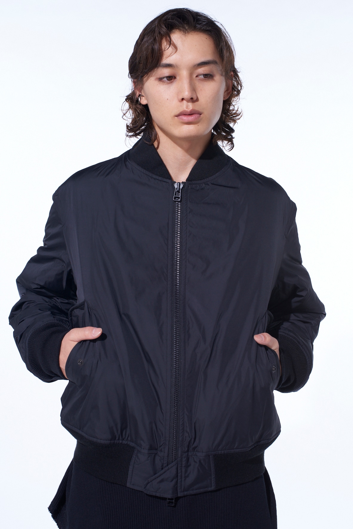 NYLON TWILL REVERSIBLE BOMBER JACKET