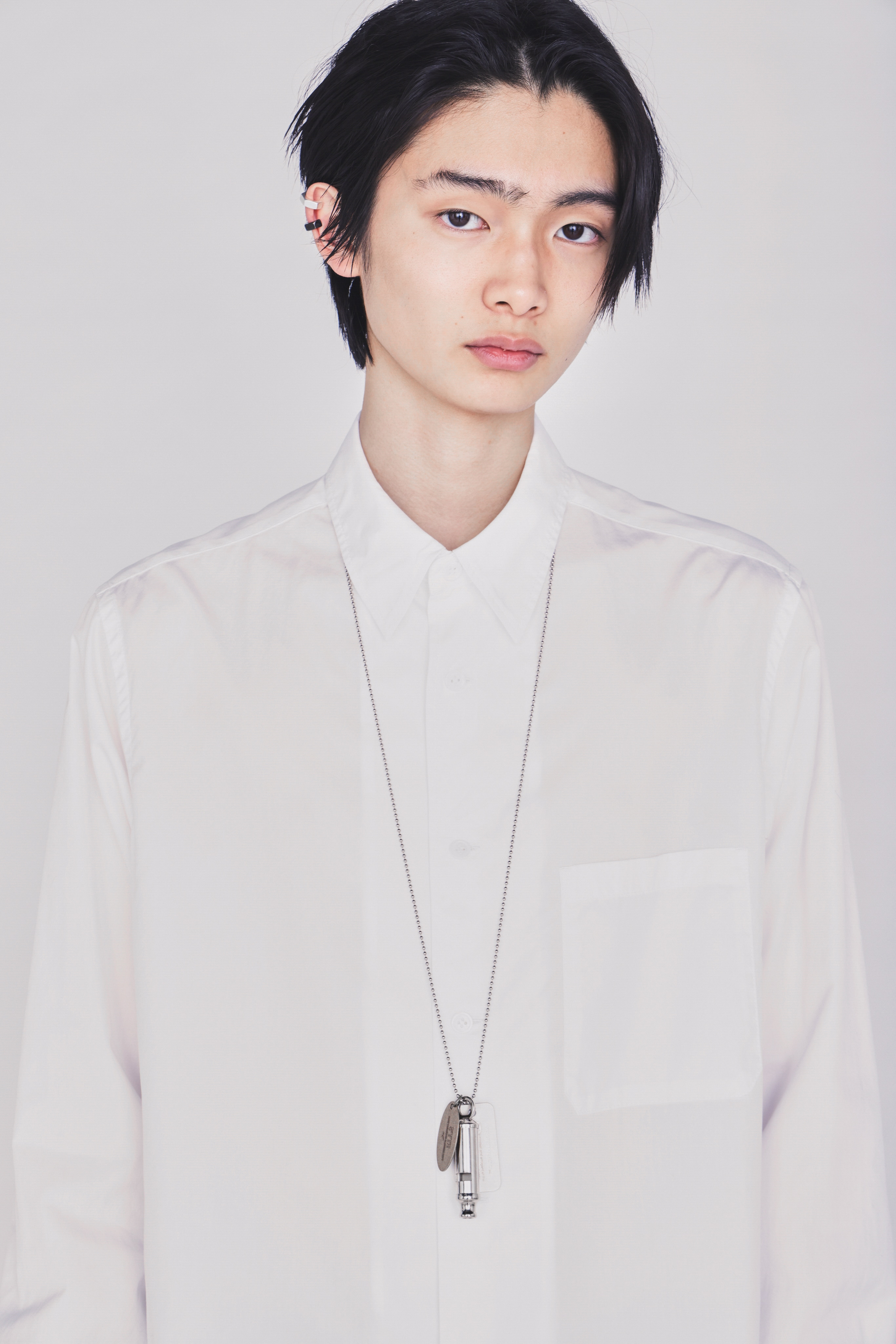 STAINLESS STEEL WHISTLE NECKLACE WITH BRASS TAG