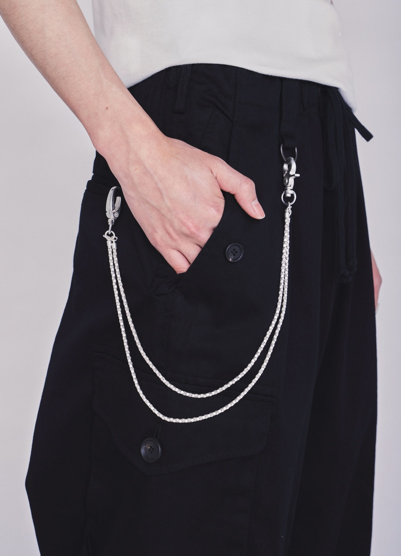 WOVEN KAGOME PATTERN WALLET CHAIN