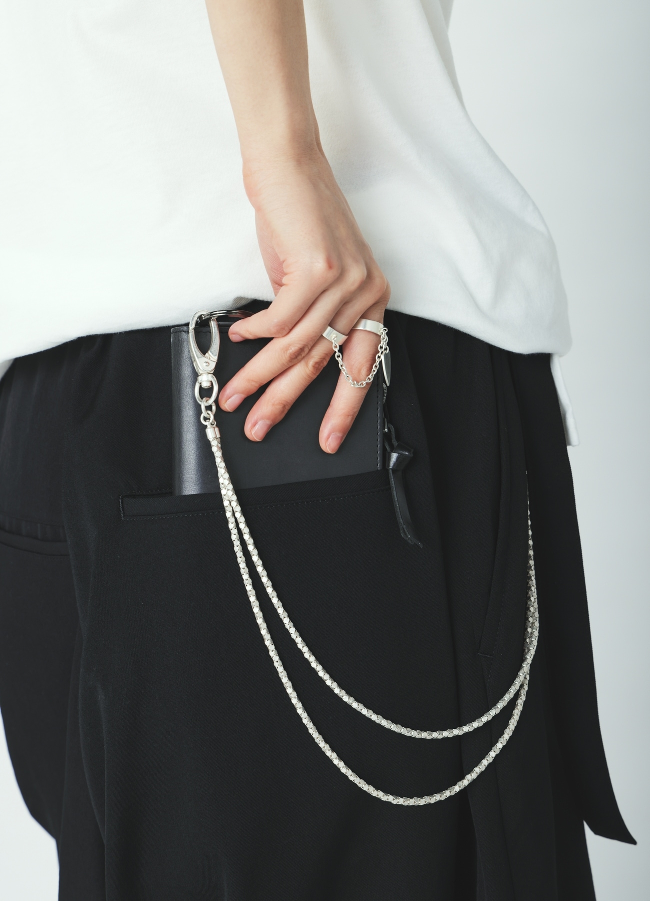 WOVEN KAGOME PATTERN WALLET CHAIN