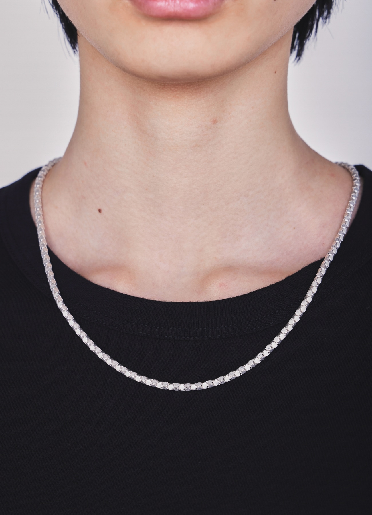 WOVEN KAGOME PATTERN CHAIN NECKLACE