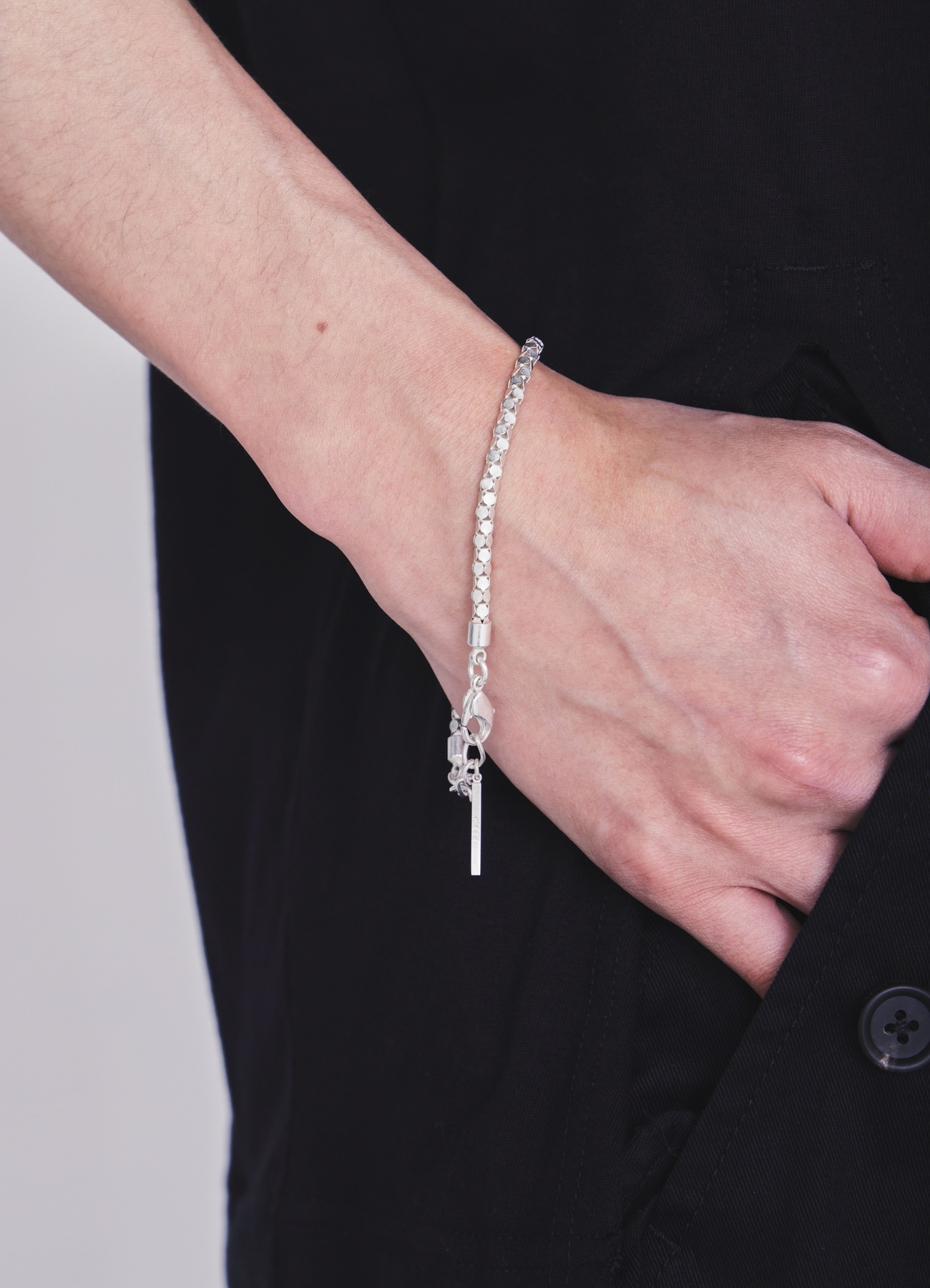 WOVEN KAGOME PATTERN CHAIN BRACELET