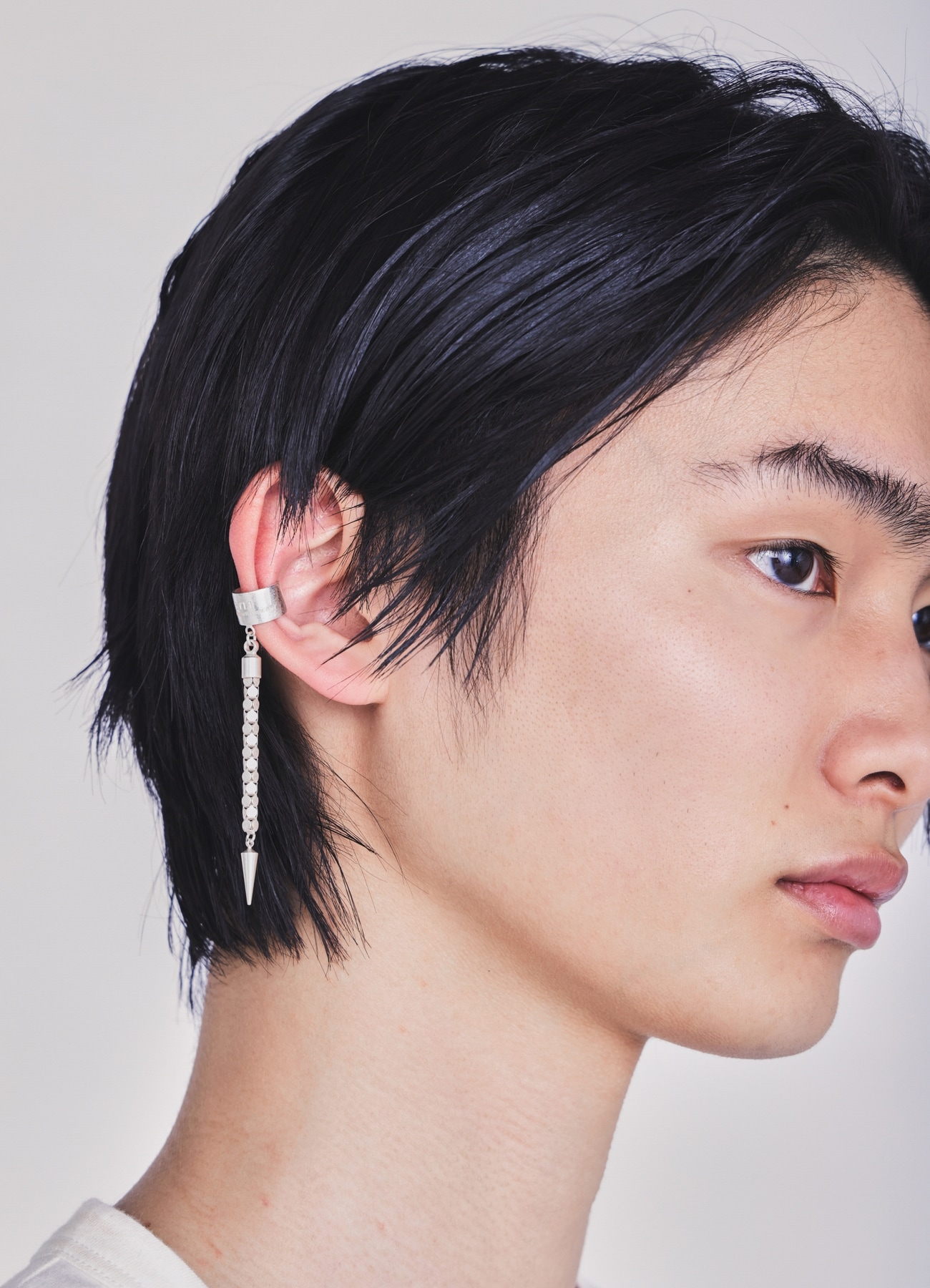 WOVEN KAGOME PATTERN CHAIN EAR CUFF