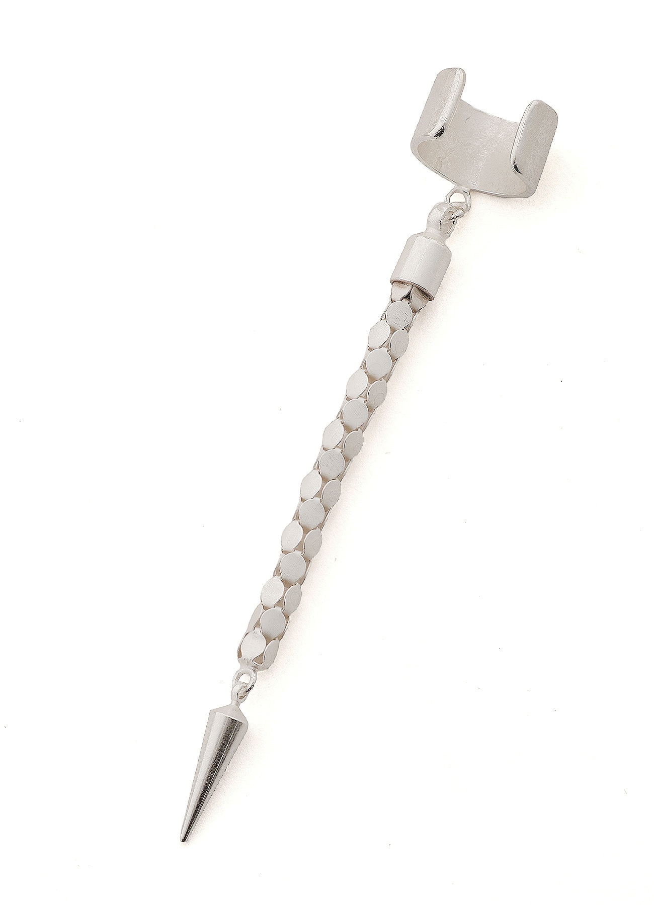 WOVEN KAGOME PATTERN CHAIN EAR CUFF