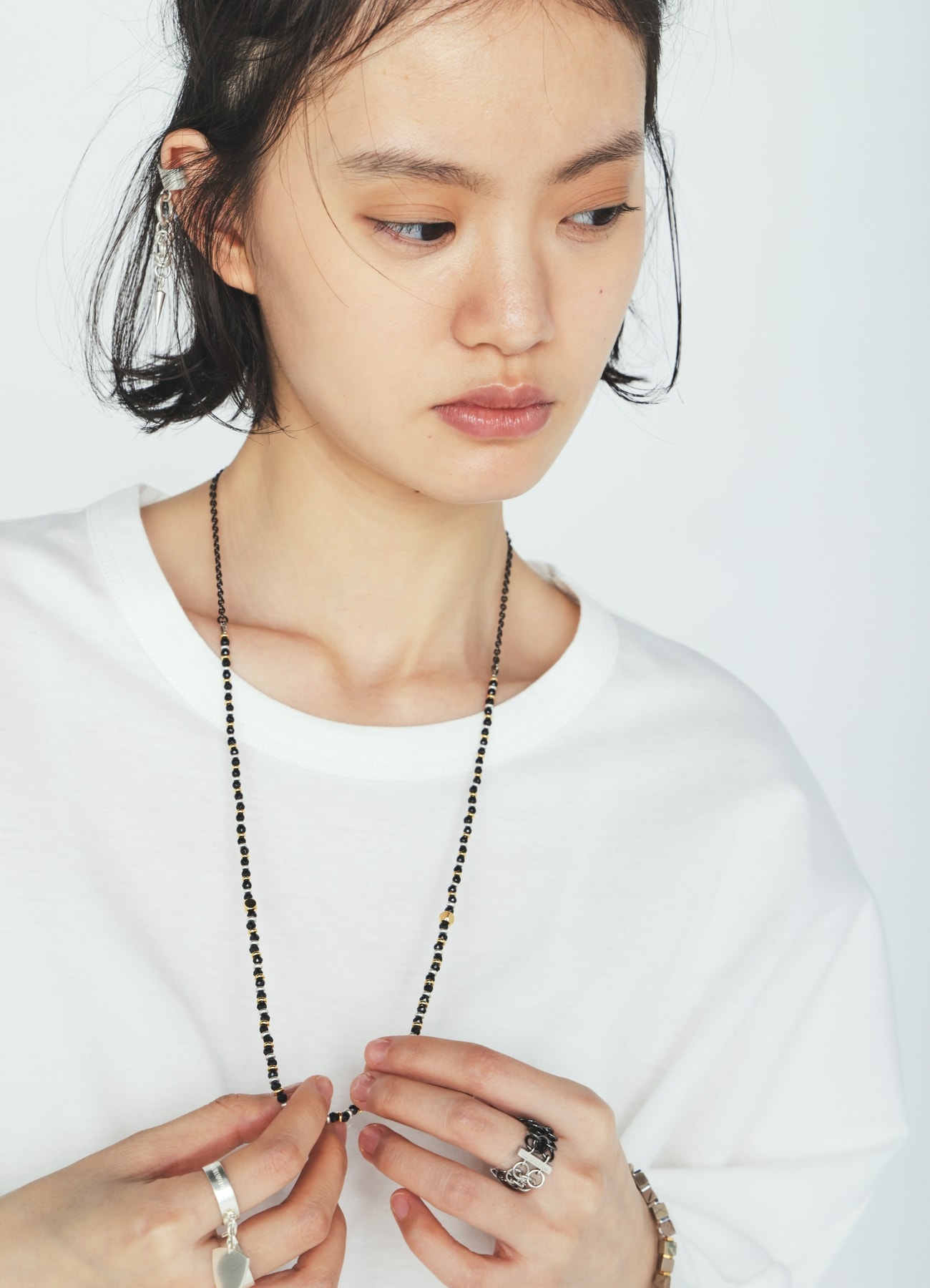 BRASS ONYX CHAIN NECKLACE