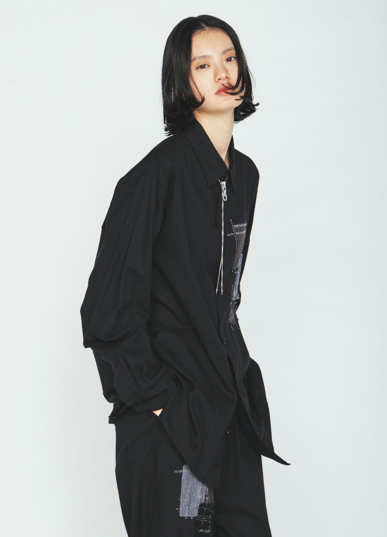 ORGANIC COTTON WASHER REGULAR SHIRT WITH SASHIKO EMBROIDERY