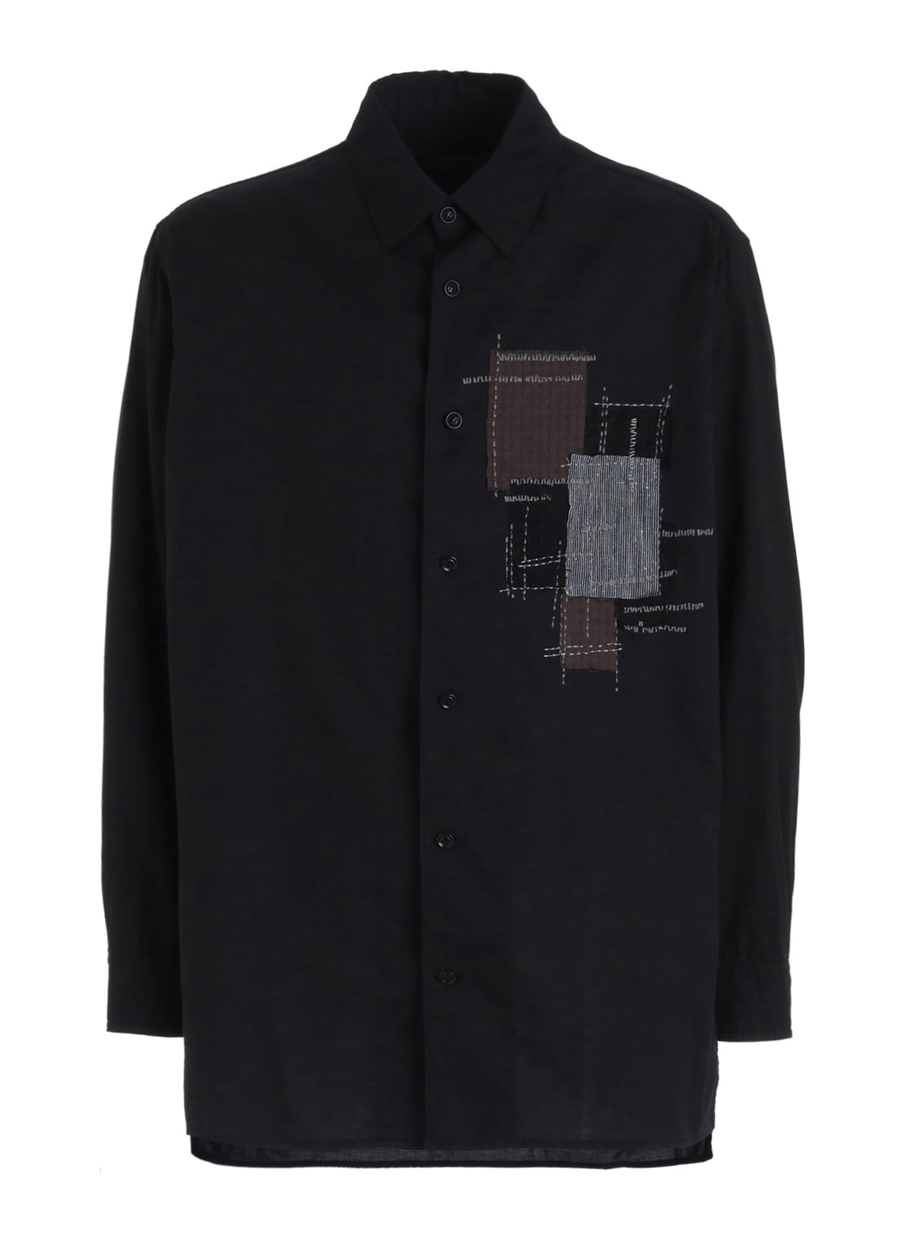 ORGANIC COTTON WASHER REGULAR SHIRT WITH SASHIKO EMBROIDERY