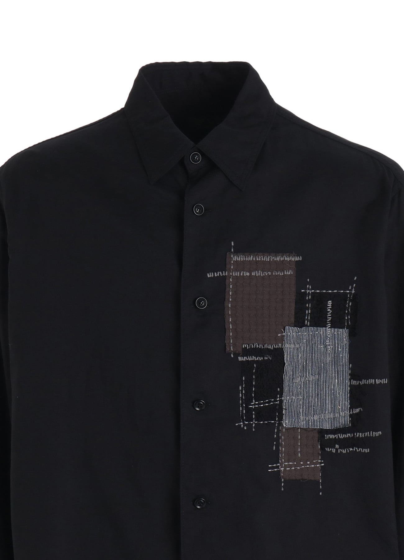 ORGANIC COTTON WASHER REGULAR SHIRT WITH SASHIKO EMBROIDERY