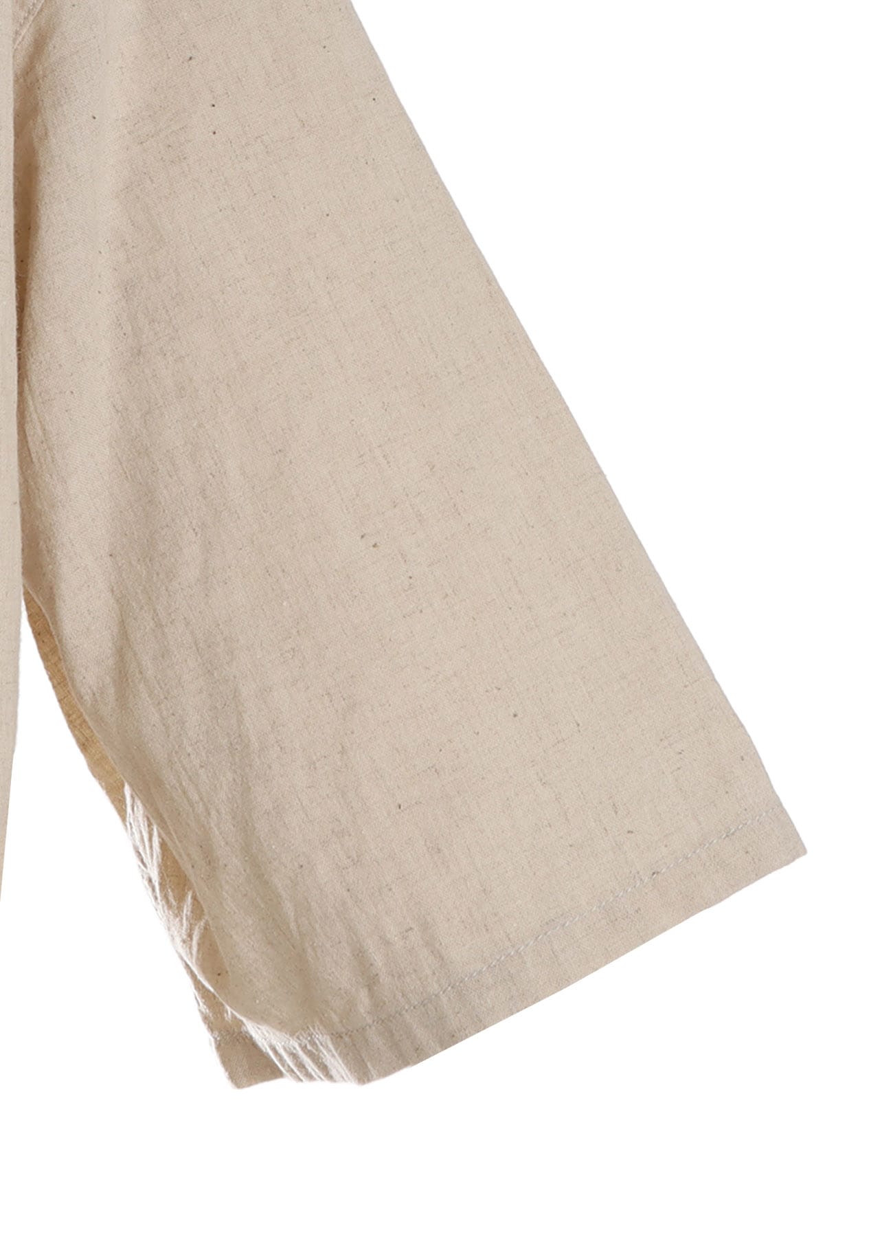 Cotton-Linen Poplin OPEN COLLAR SHORT-SLEEVE SHIRT(M White): S'YTE