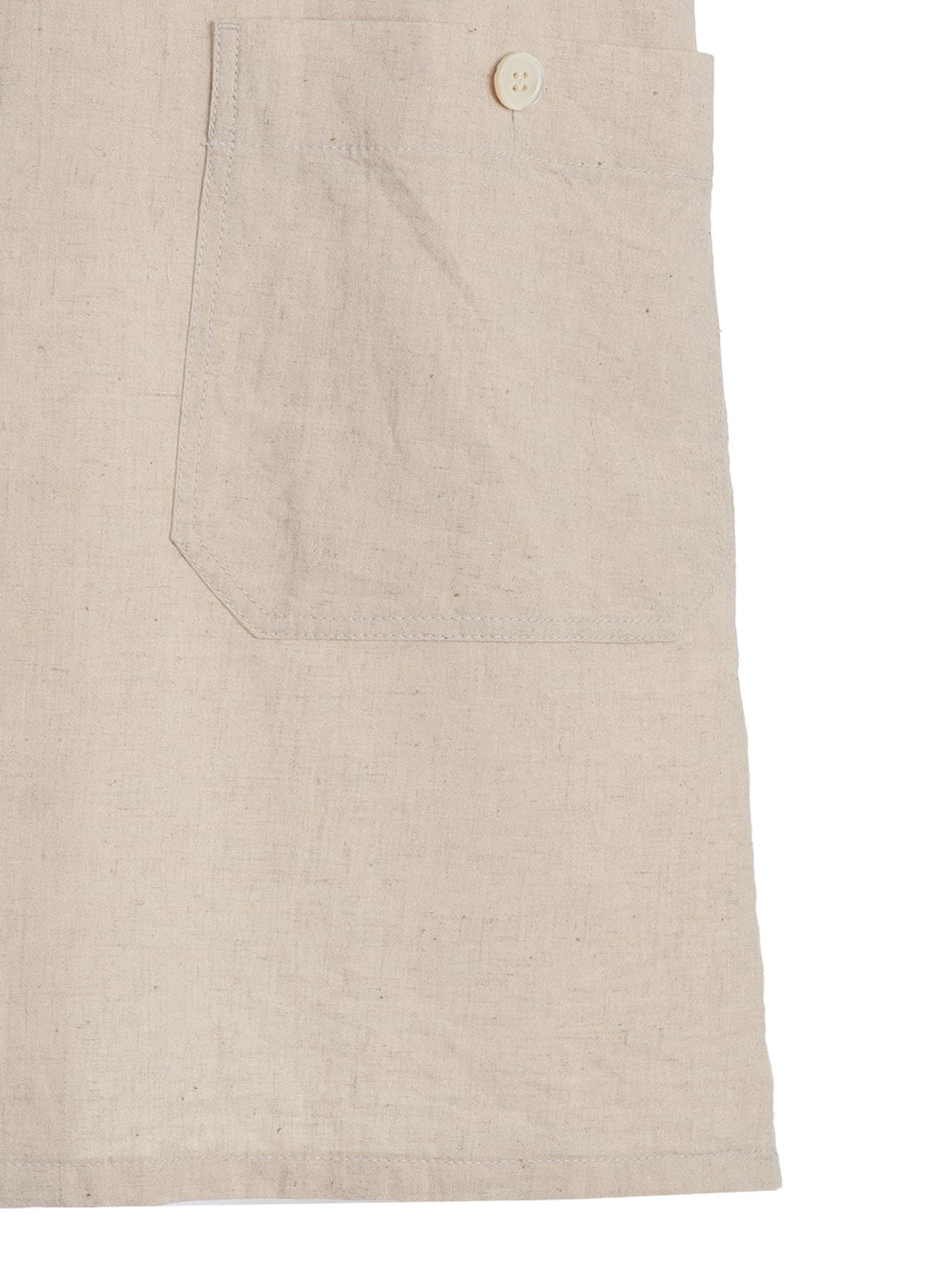 Cotton-Linen Poplin OPEN COLLAR SHORT-SLEEVE SHIRT(M White): S'YTE