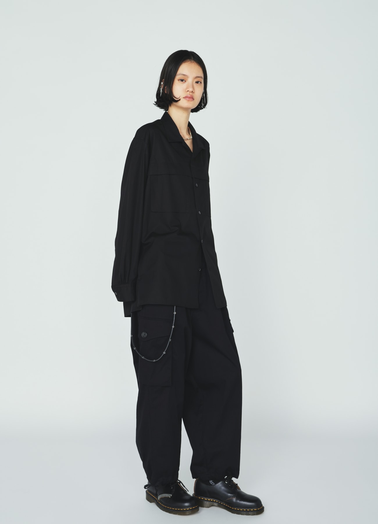100/2 COTTON BROAD FLOATING POCKETS OPEN COLLAR SHIRT