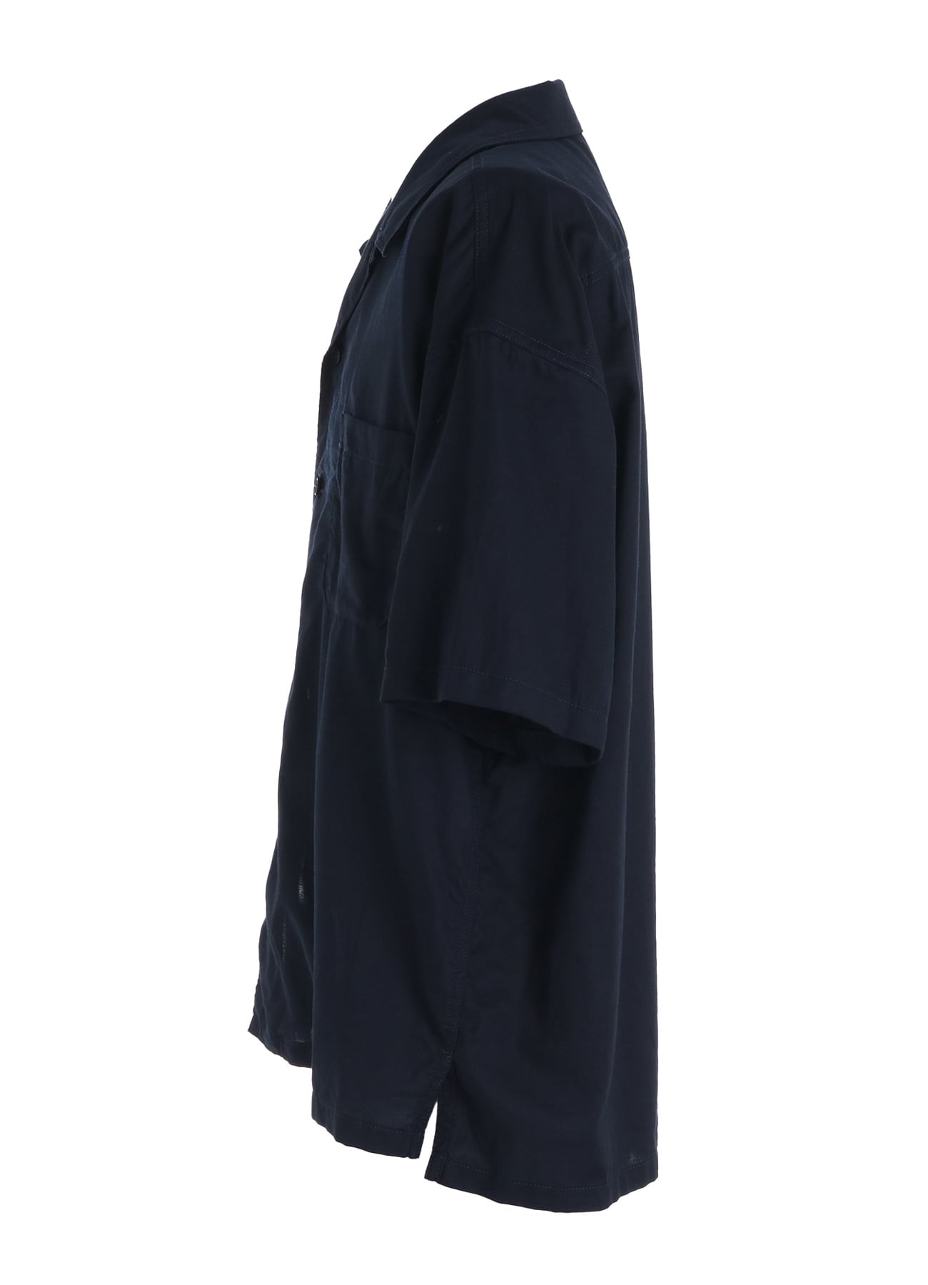 ORGANIC COTTON WASHER SHORT-SLEEVE SHIRT WITH SASHIKO EMBROIDERY