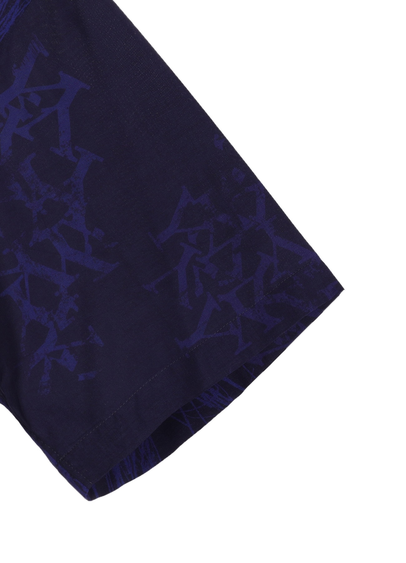 RAYON “Y” LETTER AND INDIAN MOTIF PRINT OPEN COLLAR SHIRT