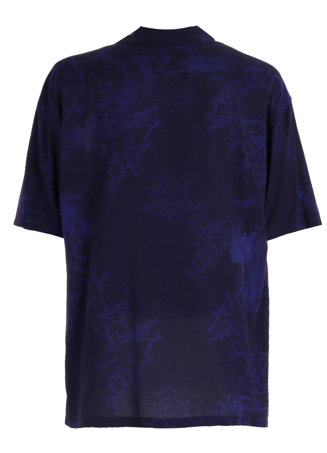 loyさん専用 RAYON “Y” LETTER AND INDIAN MOTIF PRINT OPEN COLLAR SHIRT(M Navy