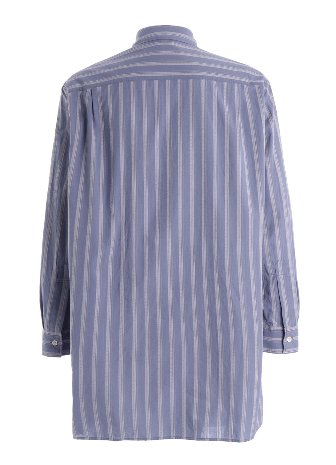 COTTON STRIPED HORSE RIDER PRINT DRAPE SHIRT