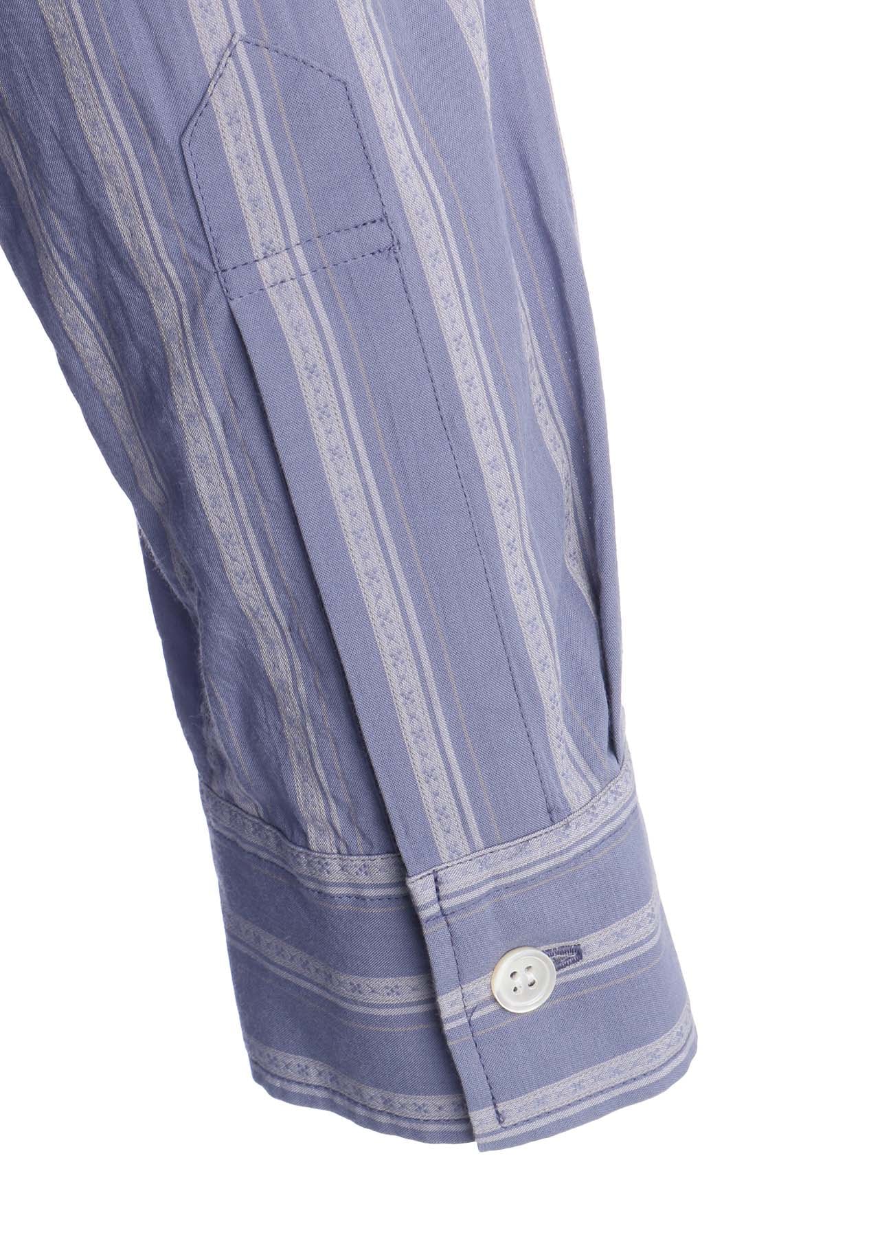 COTTON STRIPED HORSE RIDER PRINT DRAPE SHIRT