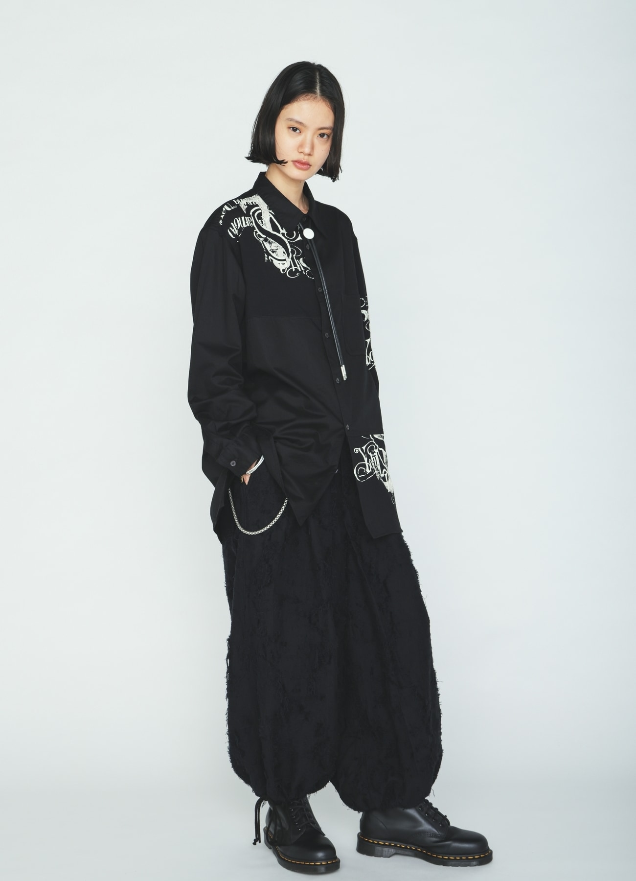 PRINTED PATCHWORK COTTON JERSEY REGULAR SHIRT