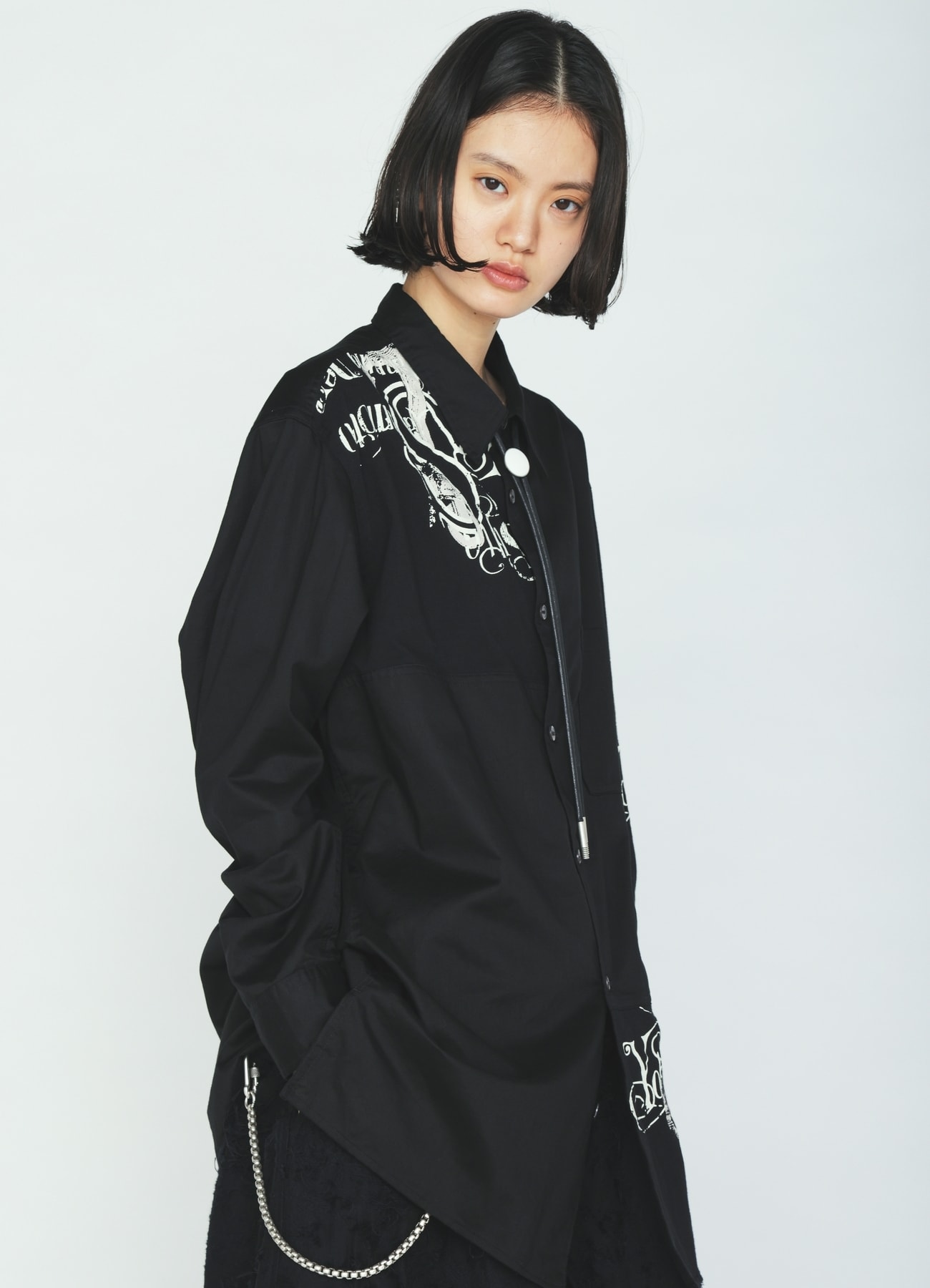 PRINTED PATCHWORK COTTON JERSEY REGULAR SHIRT