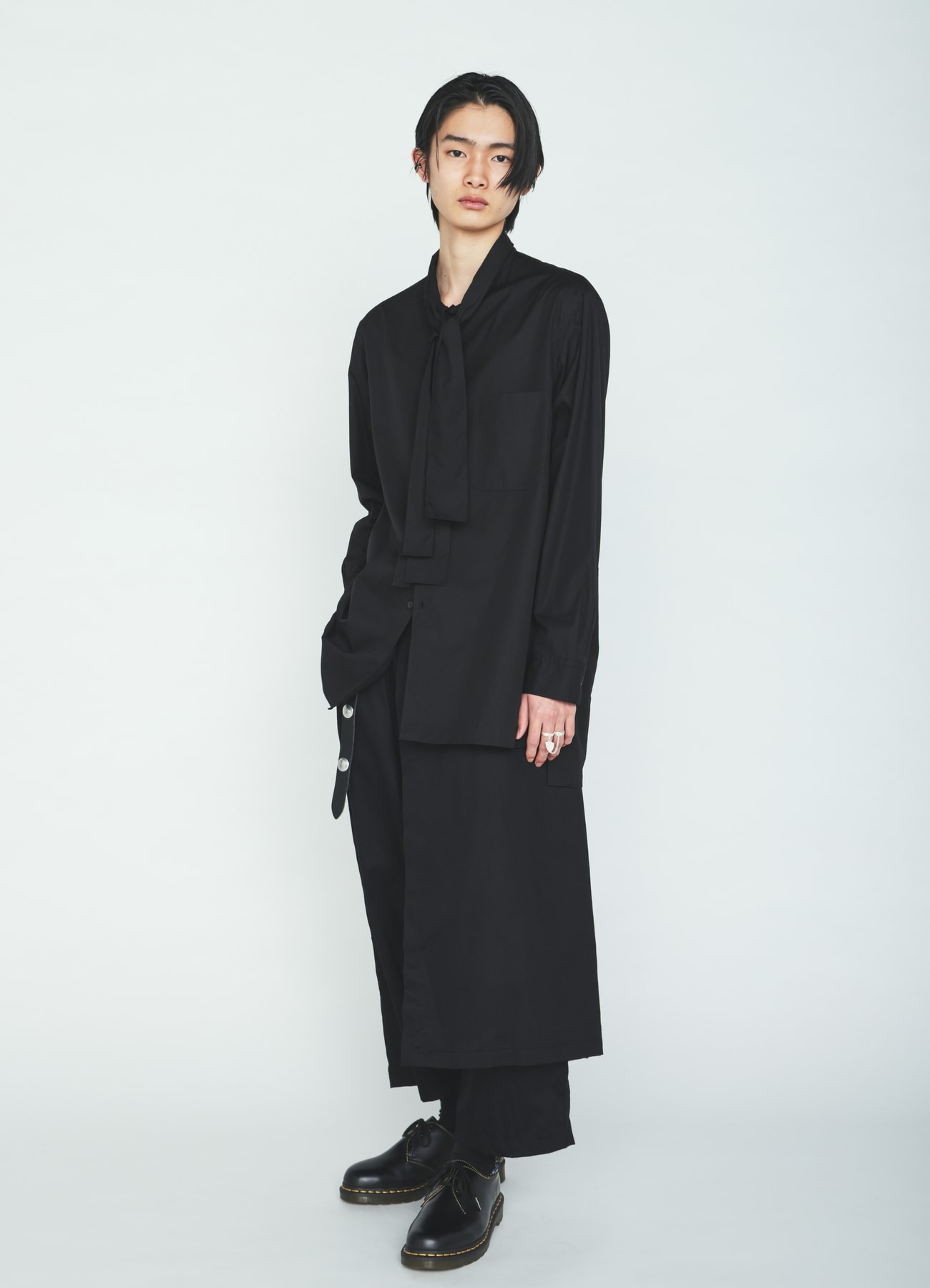 100/2 COTTON BROAD DRAPE-COLLAR SHIRT