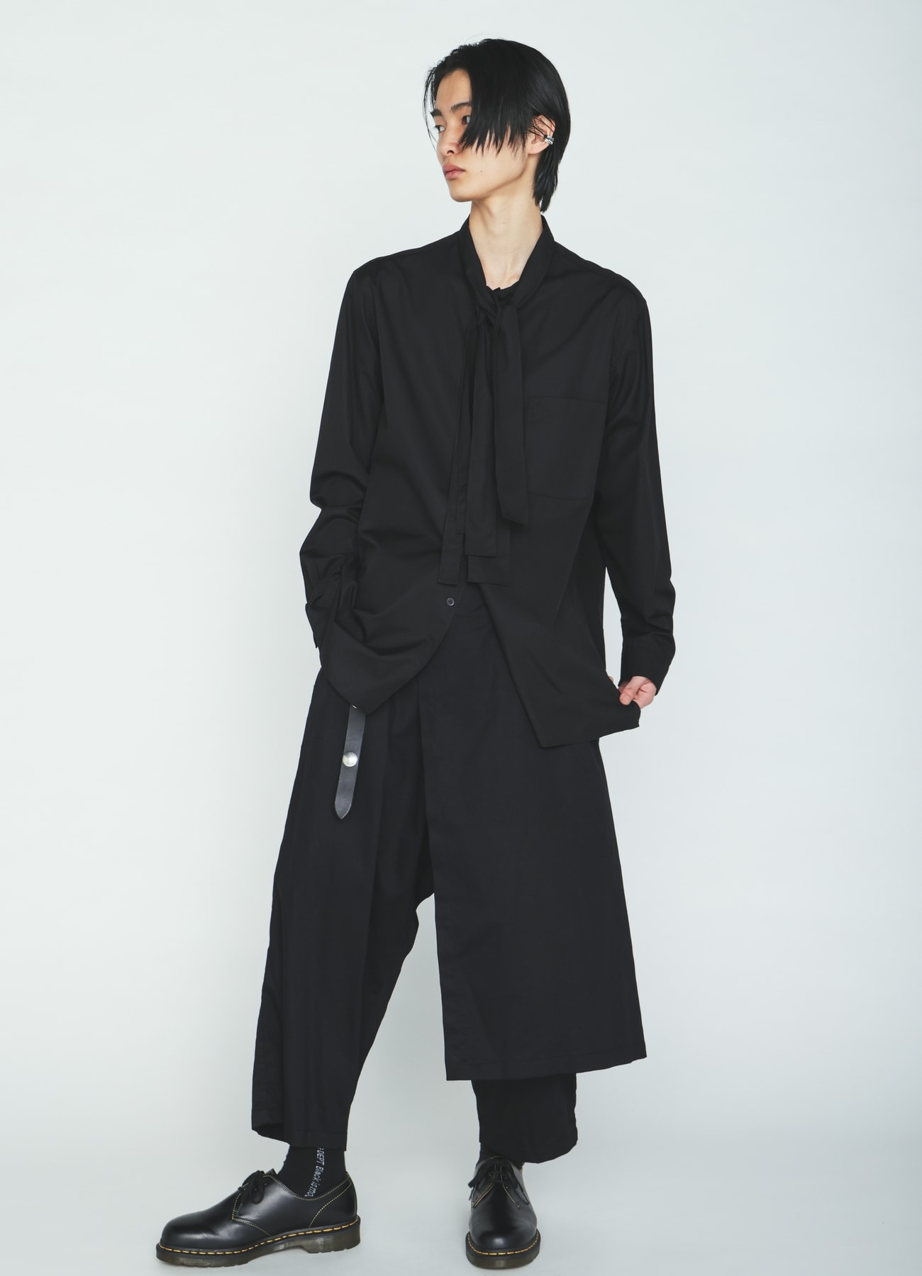 100/2 COTTON BROAD DRAPE-COLLAR SHIRT