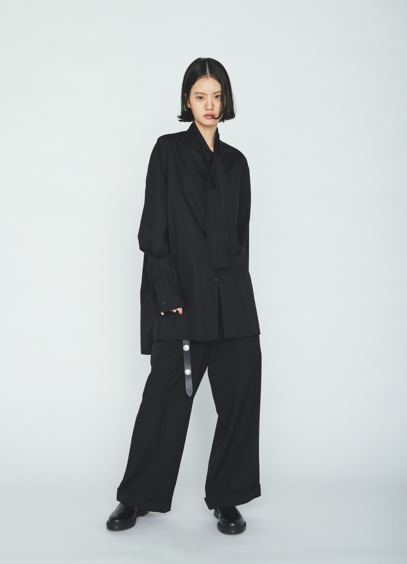 100/2 COTTON BROAD DRAPE-COLLAR SHIRT