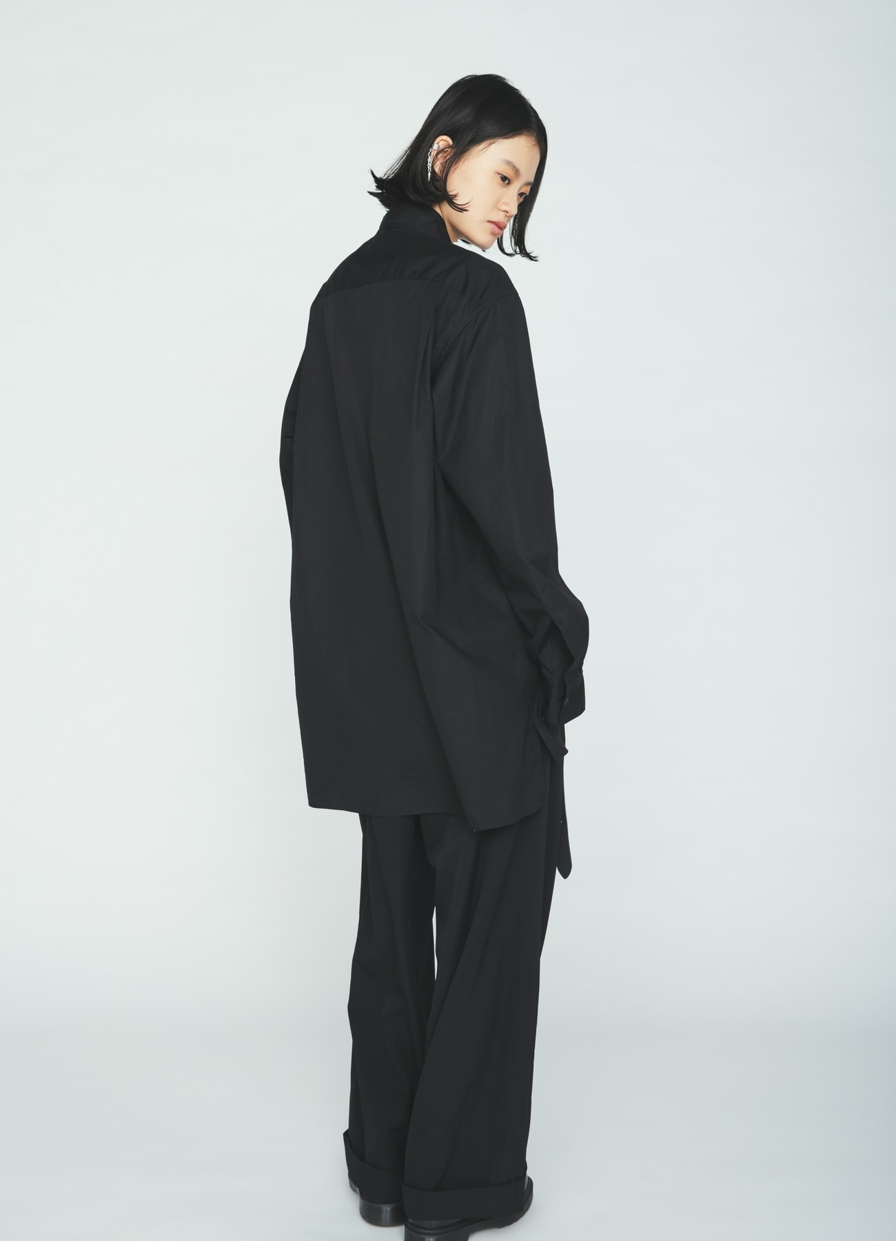 100/2 COTTON BROAD DRAPE-COLLAR SHIRT