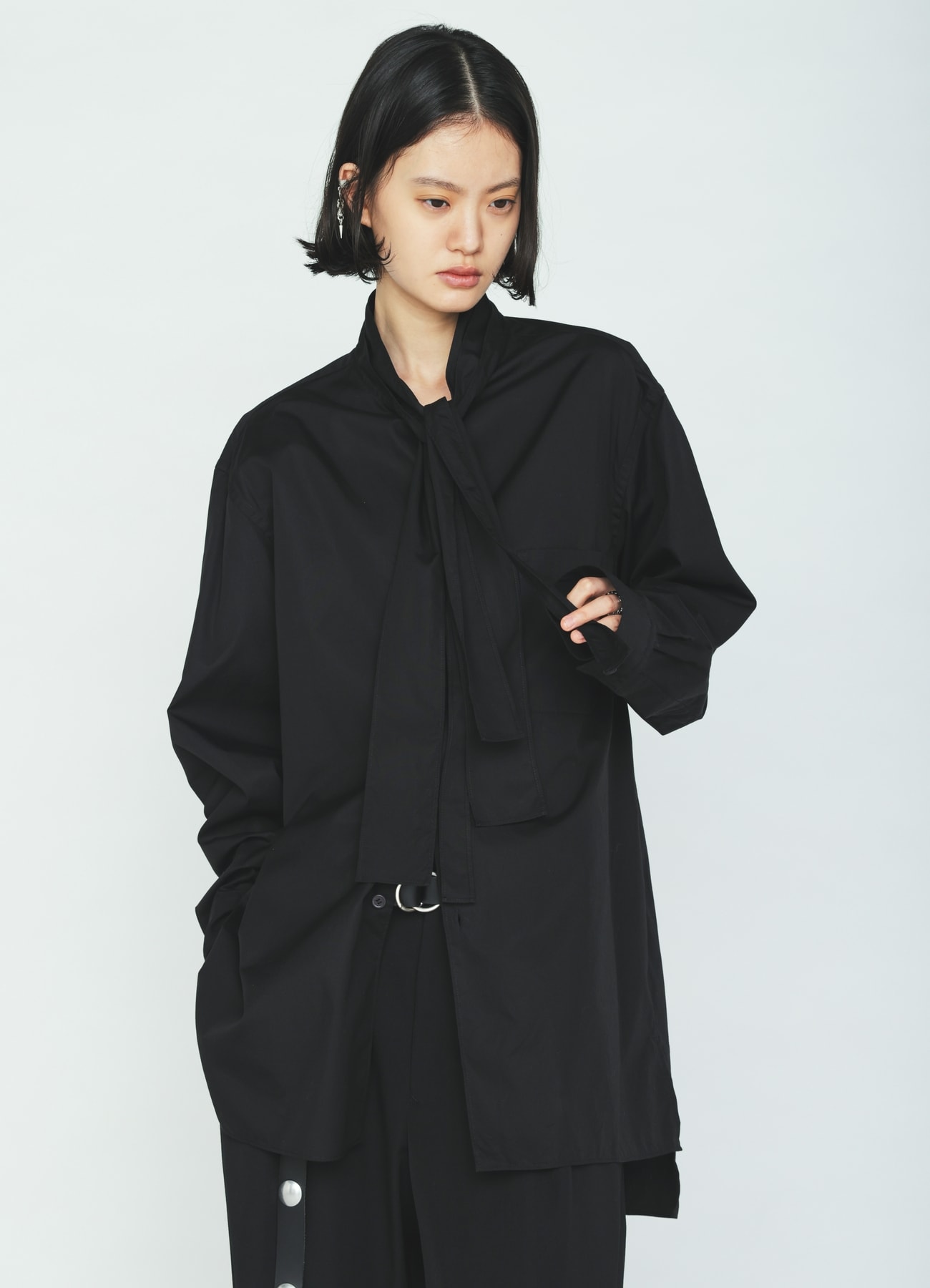 100/2 COTTON BROAD DRAPE-COLLAR SHIRT
