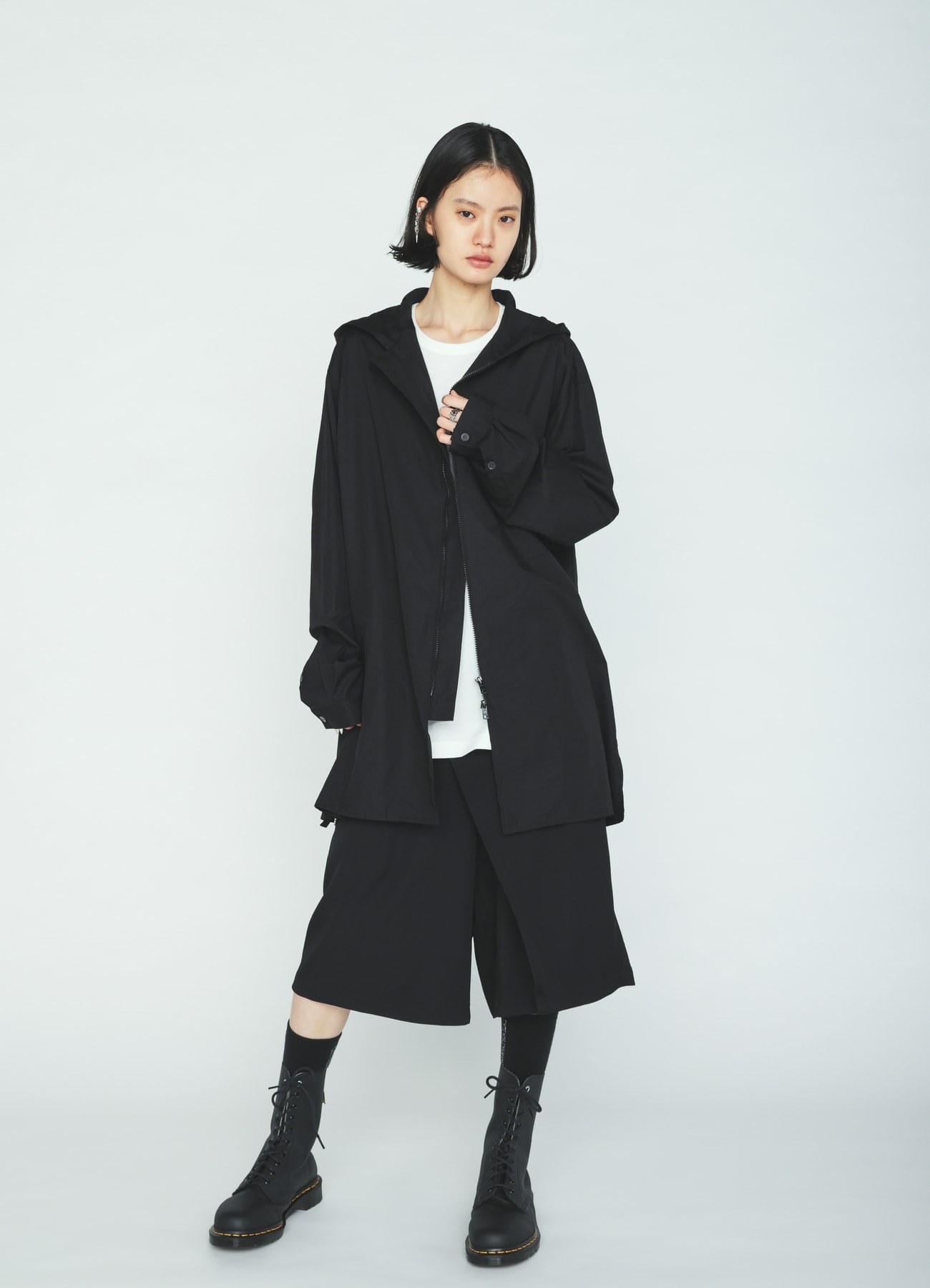 100/2 COTTON BROAD ZIP-UP HOODED SHIRT