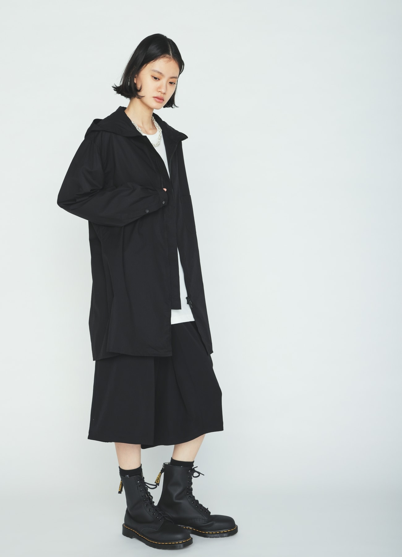 100/2 COTTON BROAD ZIP-UP HOODED SHIRT