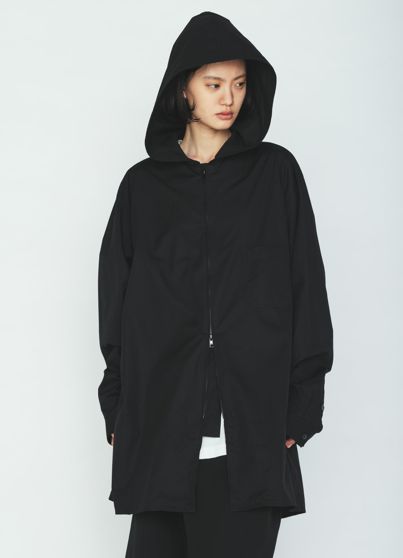 100/2 COTTON BROAD ZIP-UP HOODED SHIRT