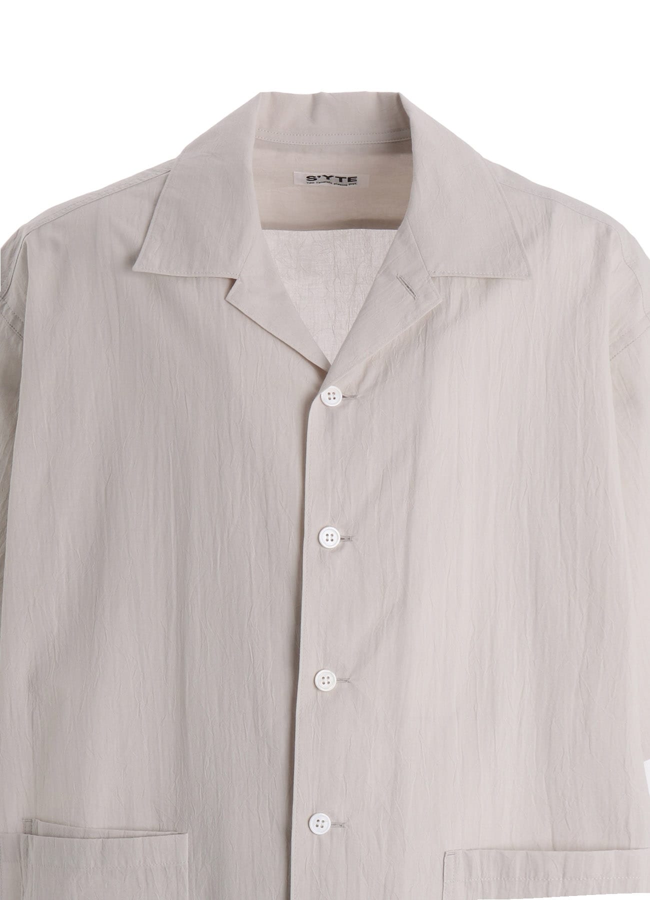 60S COTTON LAWN OPEN COLLAR SHIRT
