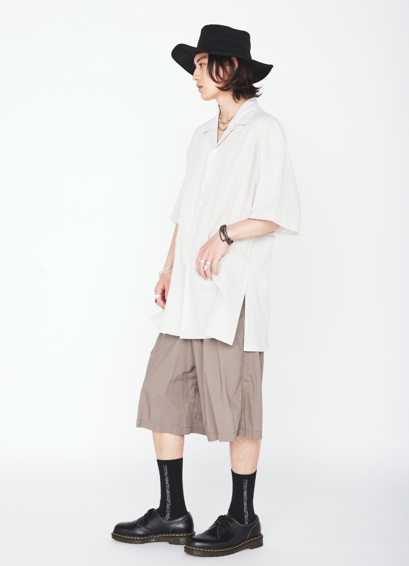60S COTTON LAWN OPEN COLLAR SHIRT