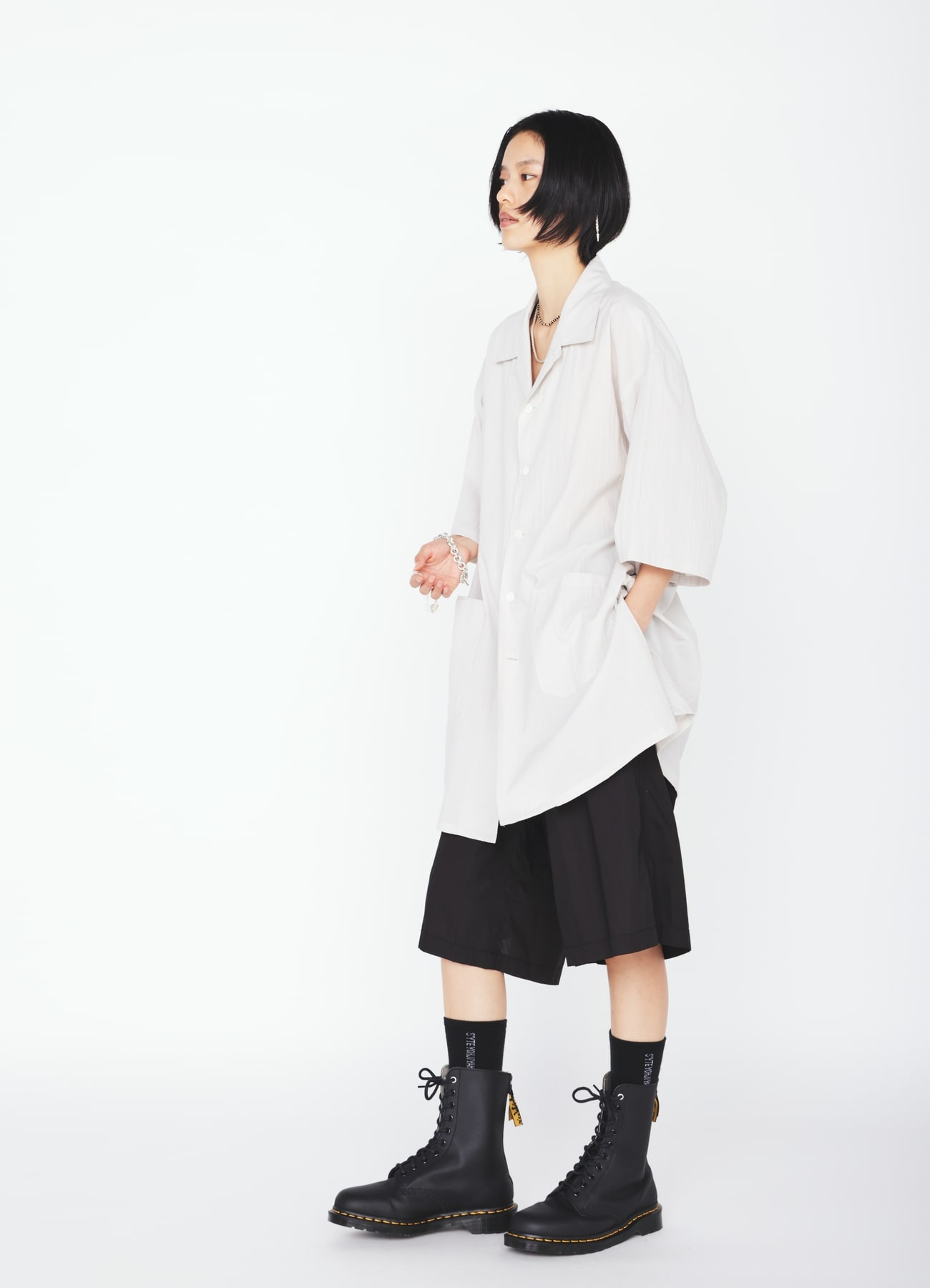 60S COTTON LAWN OPEN COLLAR SHIRT