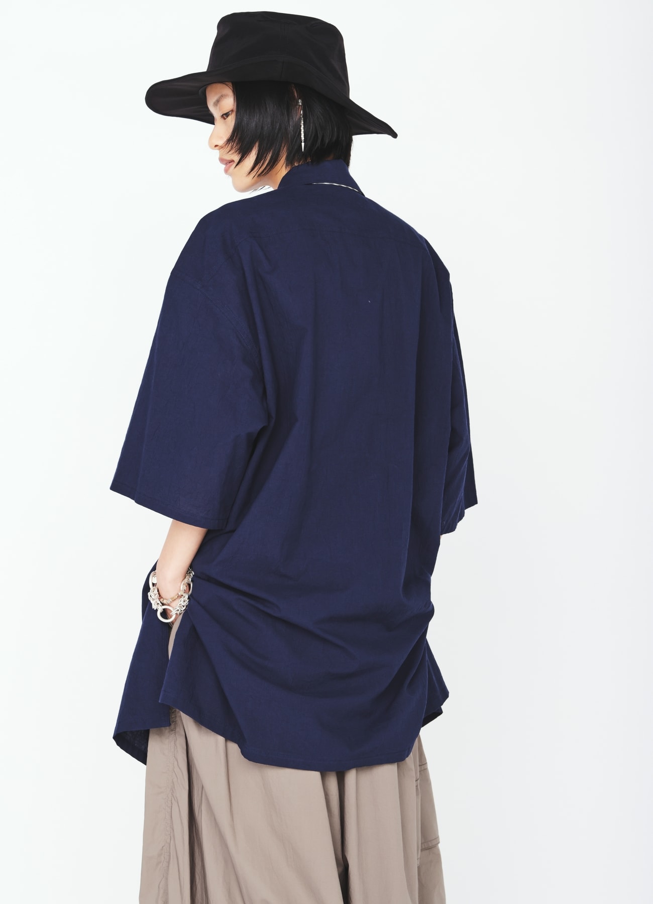 60S COTTON LAWN OPEN COLLAR SHIRT