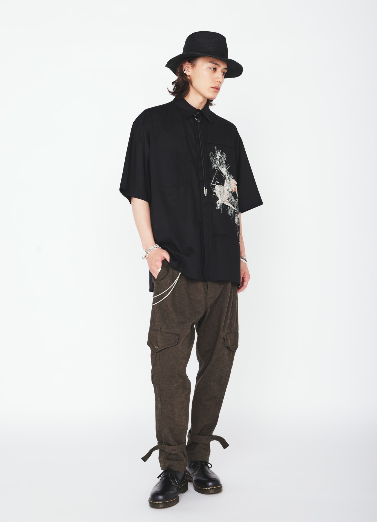 COTTON BAT-ANGEL PIGMENT PRINT SHIRT