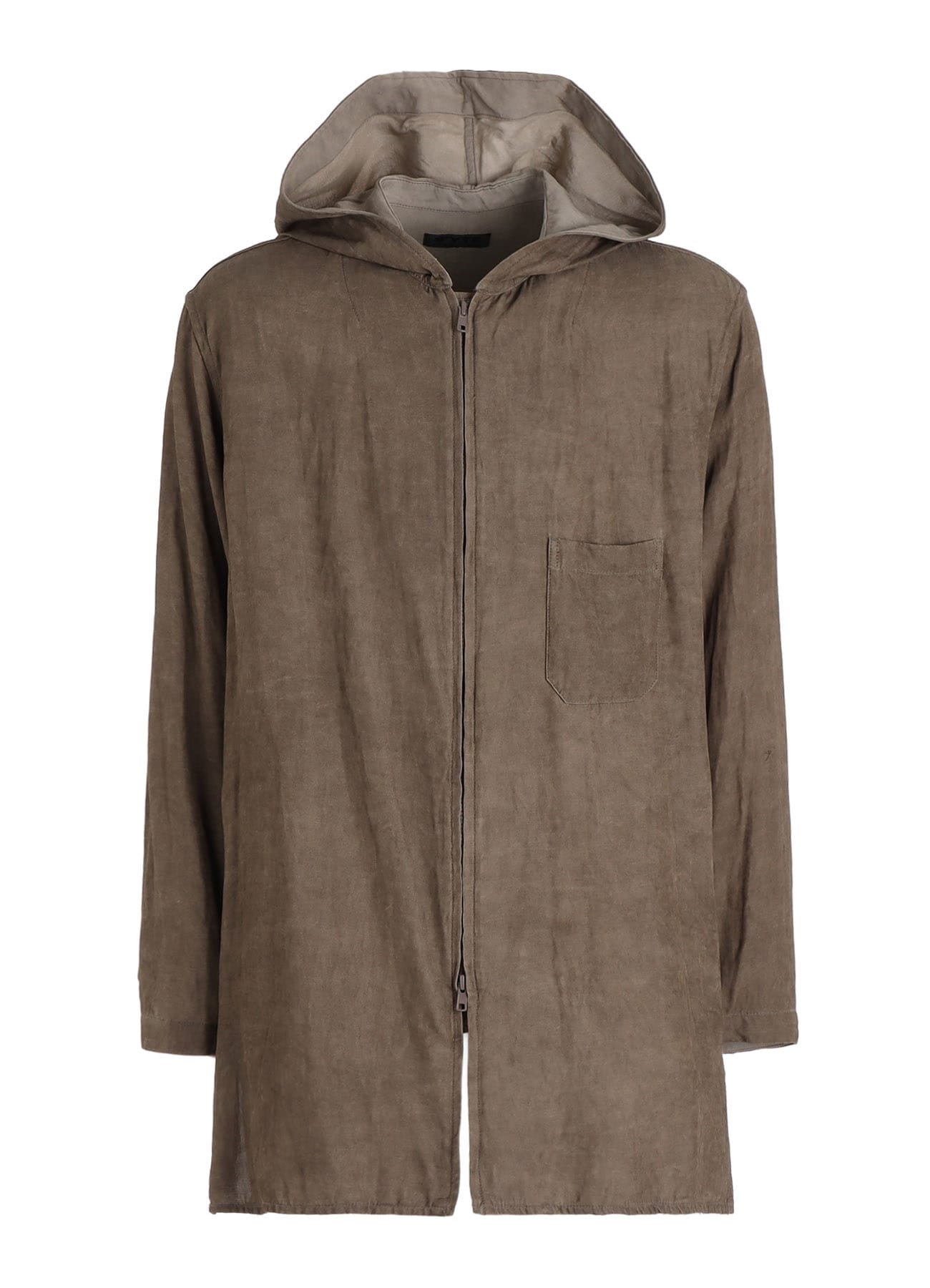 VIS/LI TWILL PIGMENT PRINT HOODED ZIP SHIRT
