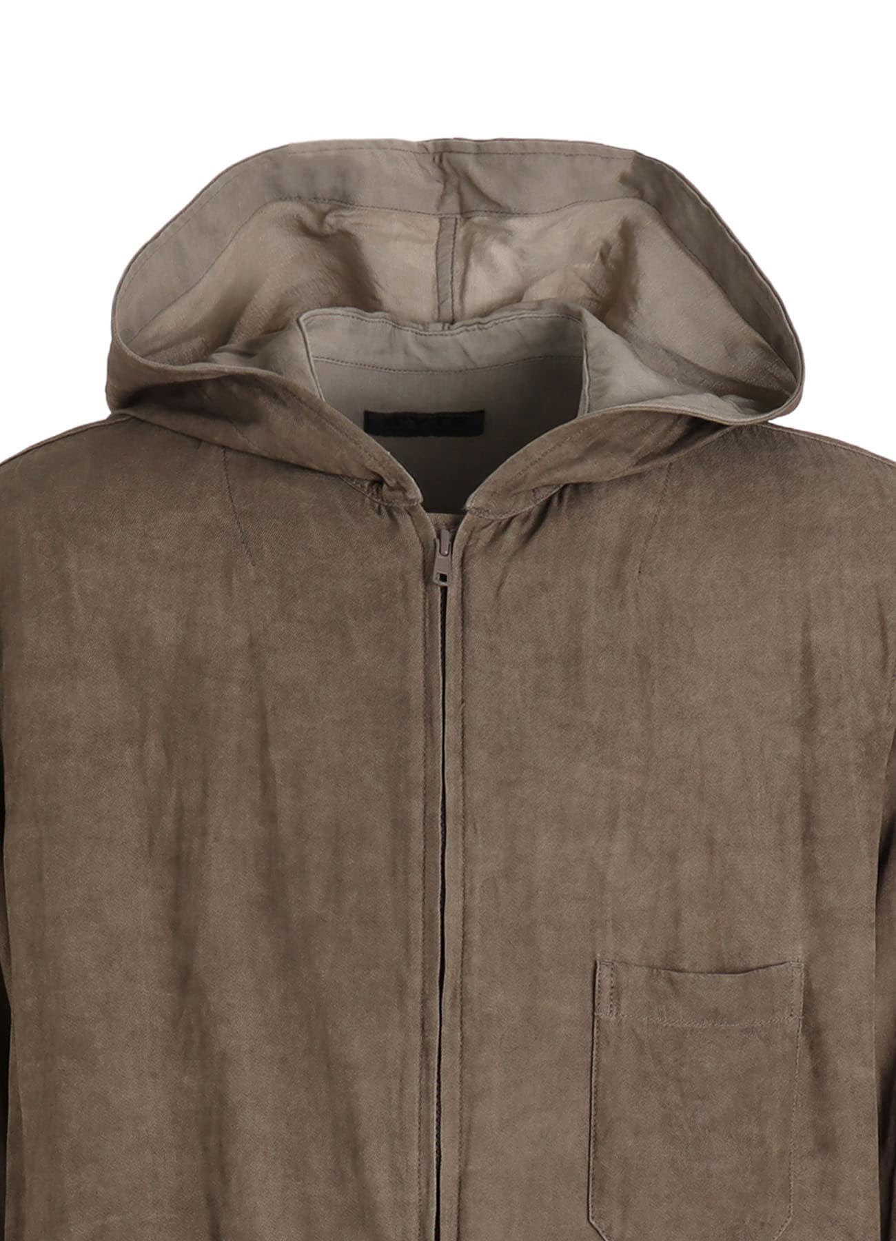 VIS/LI TWILL PIGMENT PRINT HOODED ZIP SHIRT