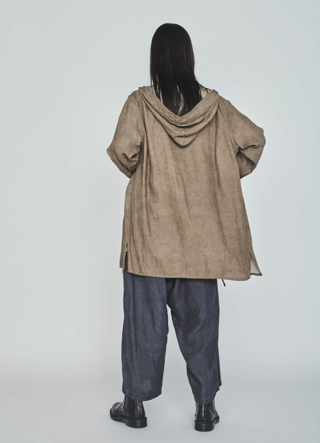 VIS/LI TWILL PIGMENT PRINT HOODED ZIP SHIRT