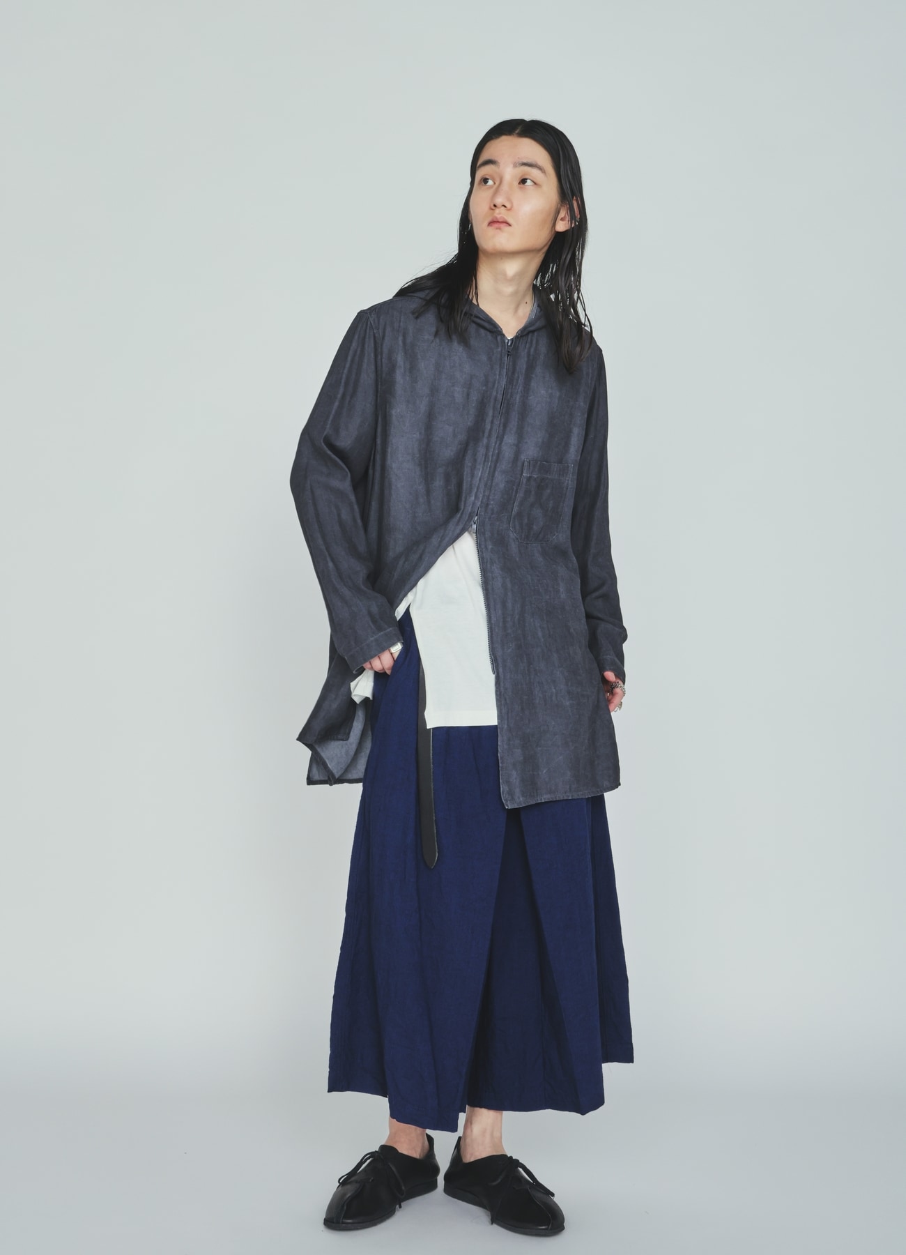 VIS/LI TWILL PIGMENT PRINT HOODED ZIP SHIRT